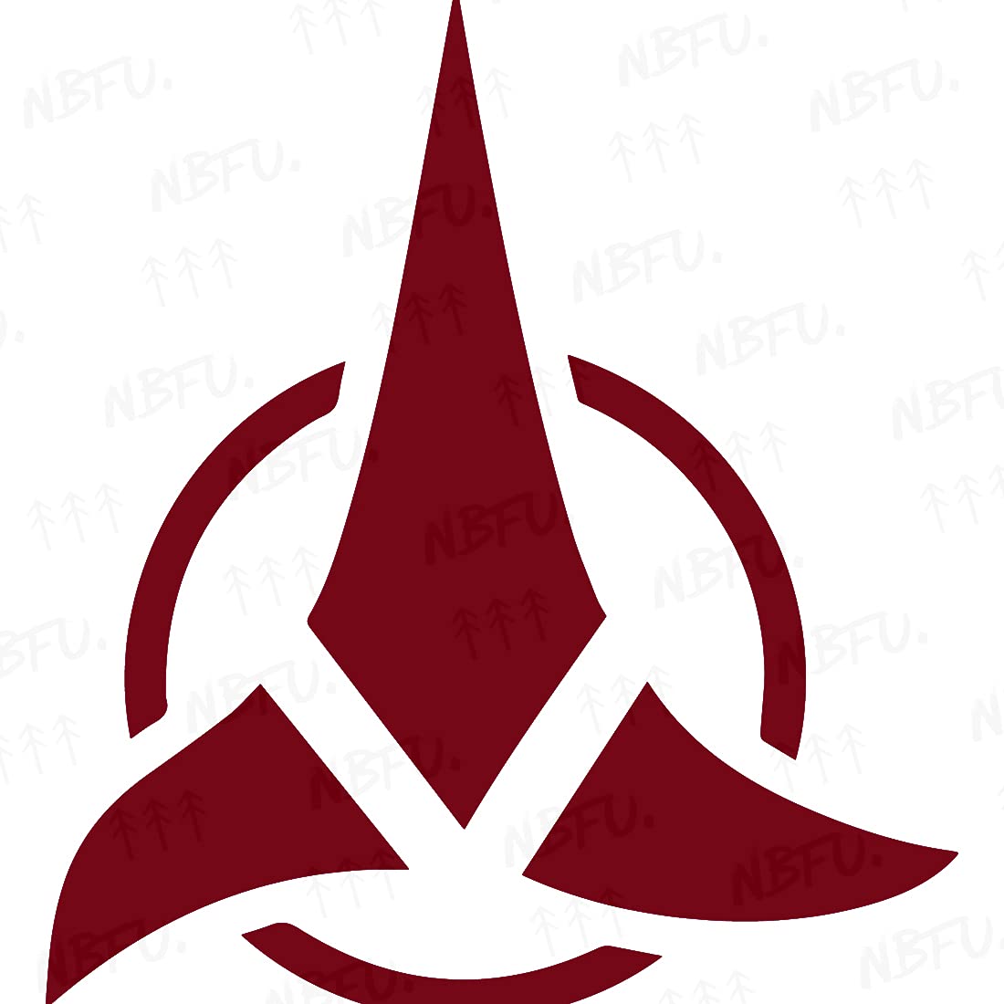Premium Waterproof Vinyl Decal Stickers - Klingon Icon Symbol (Burgundy, Set of 2) for Laptop, Phone, Helmet, Car Window, Bumper, Mug, Cup, Door & Wall | Durable Decoration for Star Trek Fans, Sci-Fi Enthusiasts & Home Office Decor