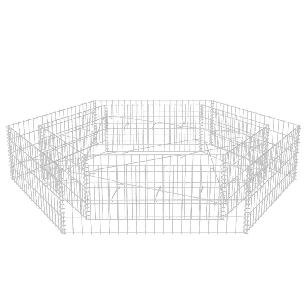 Tidyard Gabion Basket Planter - Hexagonal Raised Garden Bed for Vegetables & Flowers - Heavy Duty Steel Construction (78.7x68.1x15.7 inches) - Perfect for Outdoor Landscaping, Patio Decor & Backyard Gardening