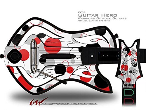 Warriors of Rock Guitar Hero Guitar Skin - Red on White Decal Design | Protective Vinyl Sticker for Guitar Hero Controllers (Guitar Not Included) - Perfect for Gaming Sessions & Customizing Your Controller