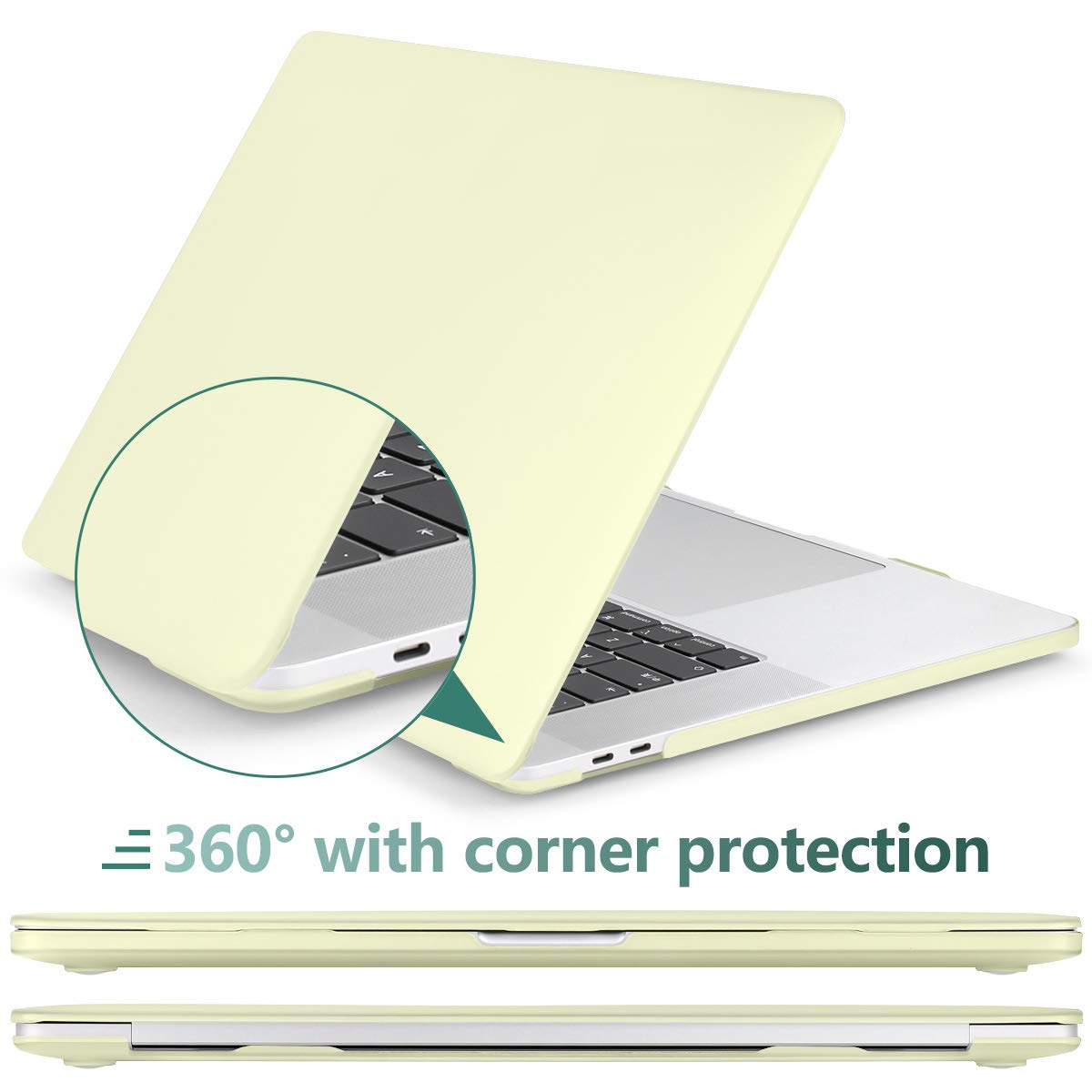 DONGKE Matte Hard Shell Case & Keyboard Cover for MacBook Pro 16 inch (2019-2020 Model A2141) - Compatible with Retina Display & Touch Bar, Includes Touch ID Protection - Mellow Yellow | Perfect for Work, Travel & School Protection