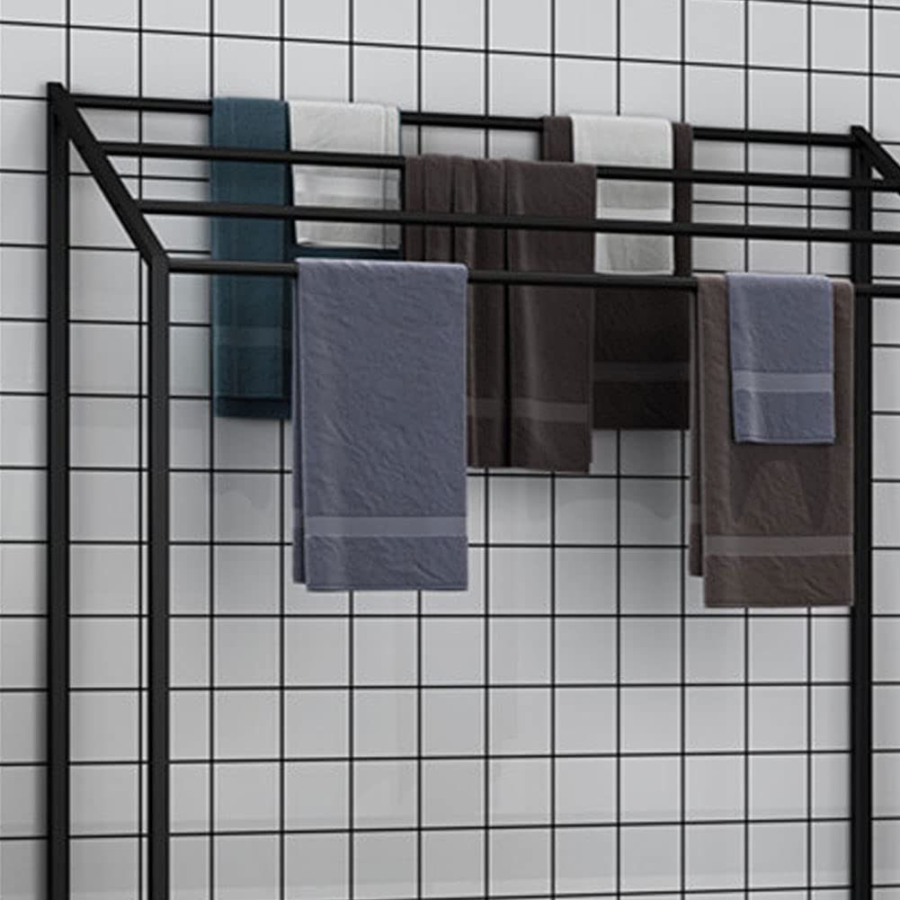 4-Tier Freestanding Chrome Towel Rack - Modern Industrial Metal Towel Holder for Kitchen & Bathroom - Countertop Dishcloth Drying Rack for Sponges, Napkins & Hand Towels