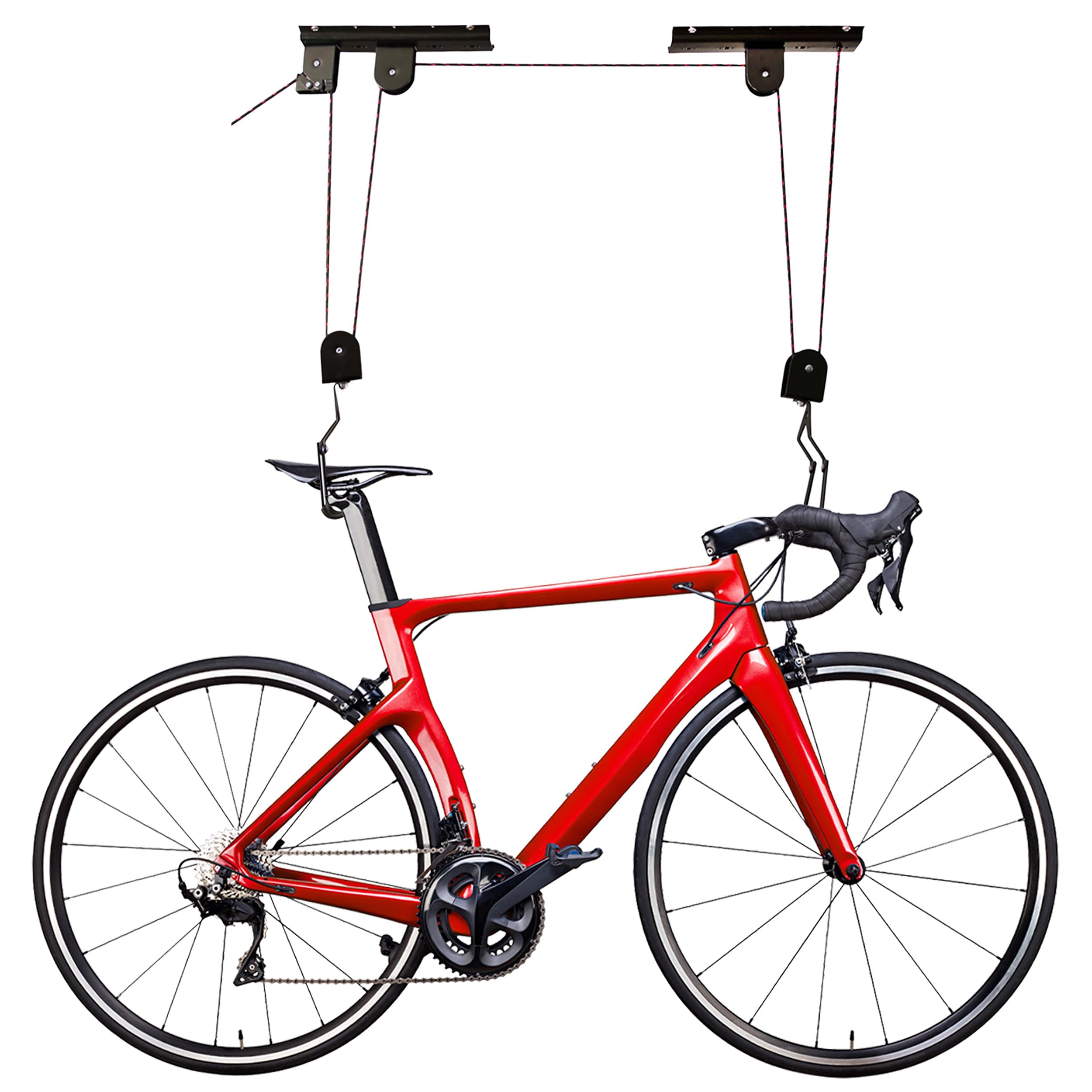 Heavy Duty Ceiling Bike Rack - 50lb Capacity Garage Hoist Pulley System for Indoor Bike Storage | Space-Saving Hanging Lift Mount for Apartments & Small Spaces | Perfect for Garage, Basement & Home Organization