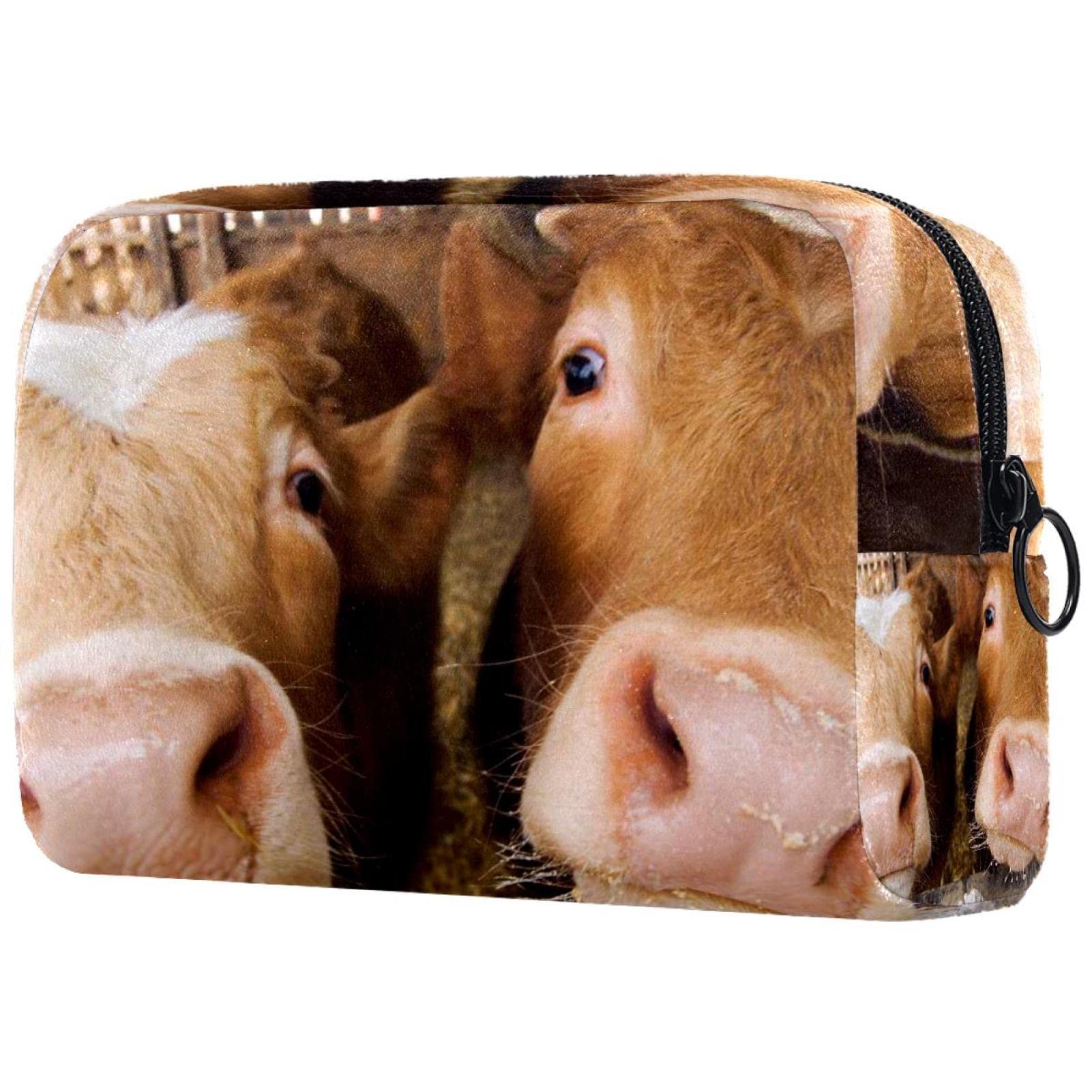 Funny Cow Print Makeup Bag - Portable Travel Cosmetic Organizer for Toiletries & Beauty Essentials | Perfect for Travel, Gym, and Daily Use