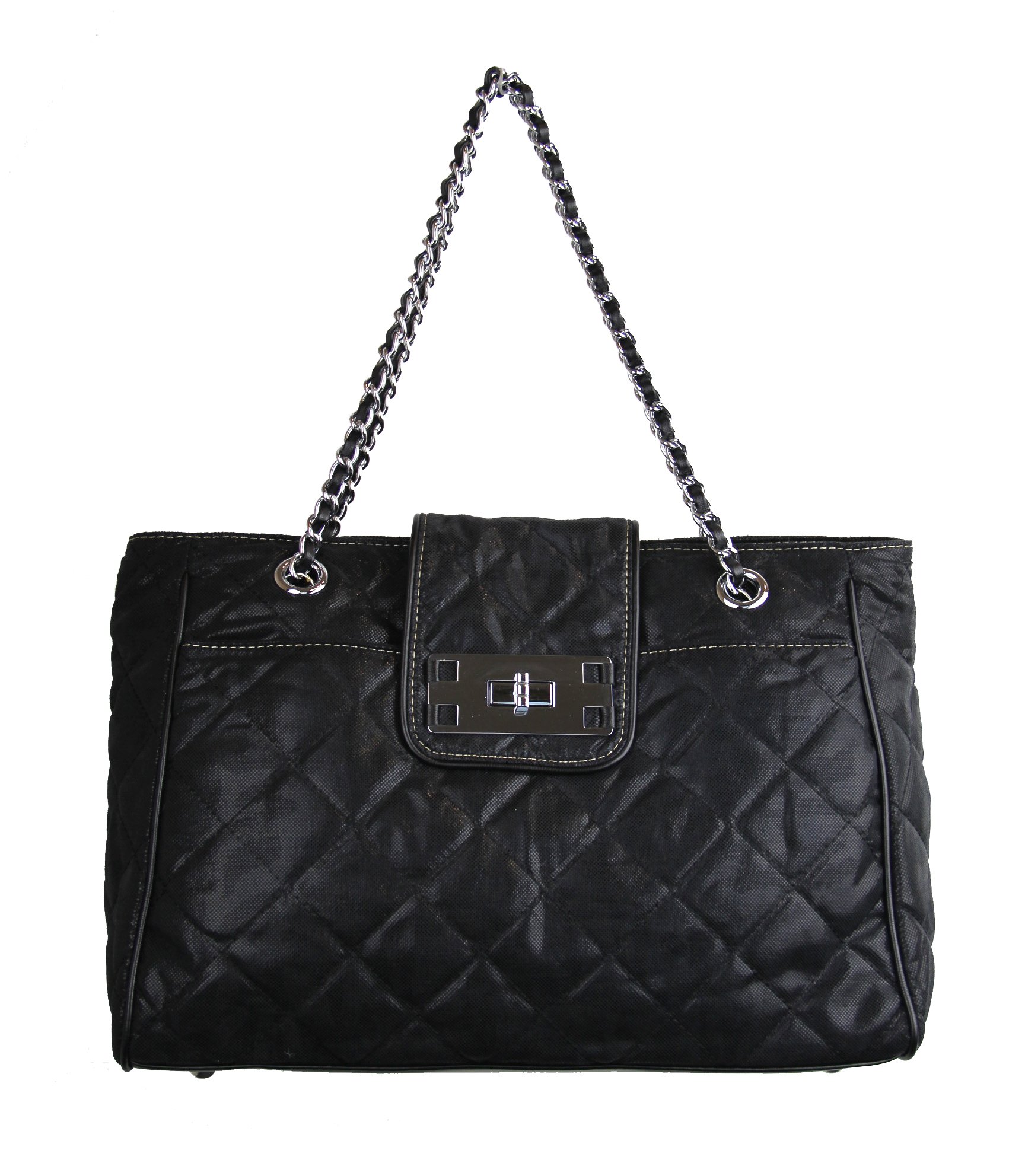 Alice Quilted Tote Bag for Women - Stylish Shoulder Handbag with Adjustable Strap, Perfect for Work, Travel & Shopping (Black)