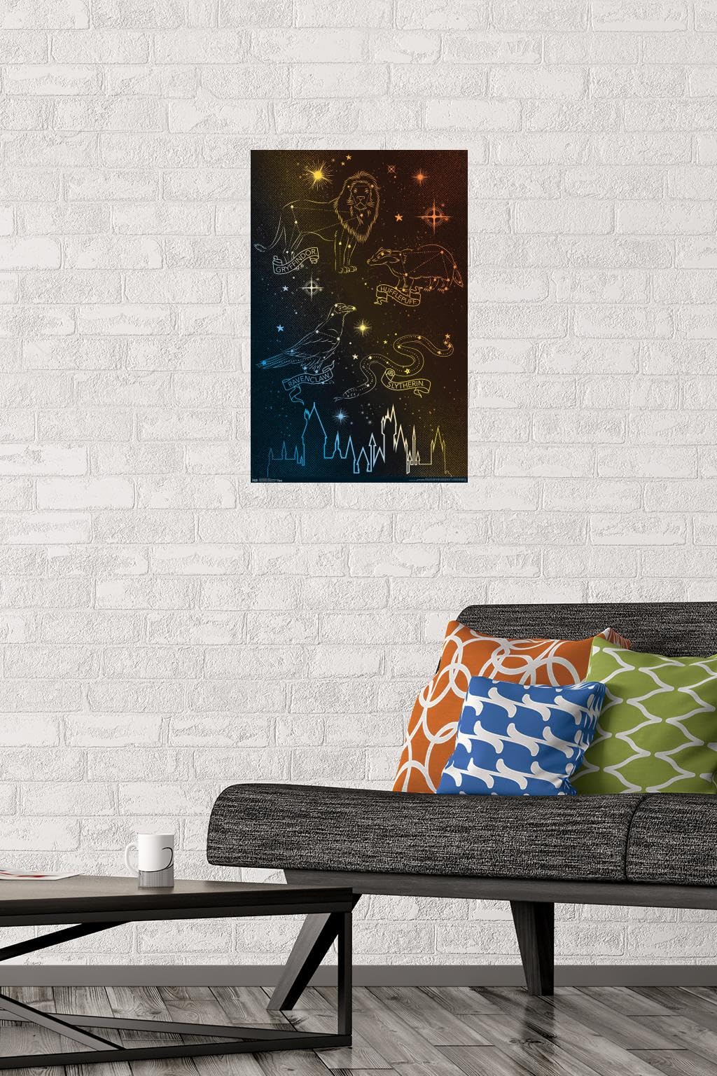 The Wizarding World: Harry Potter - Houses in the Stars Wall Poster 14.725x22.375 Inch, Premium Unframed Home Decor for Bedroom, Living Room & Office