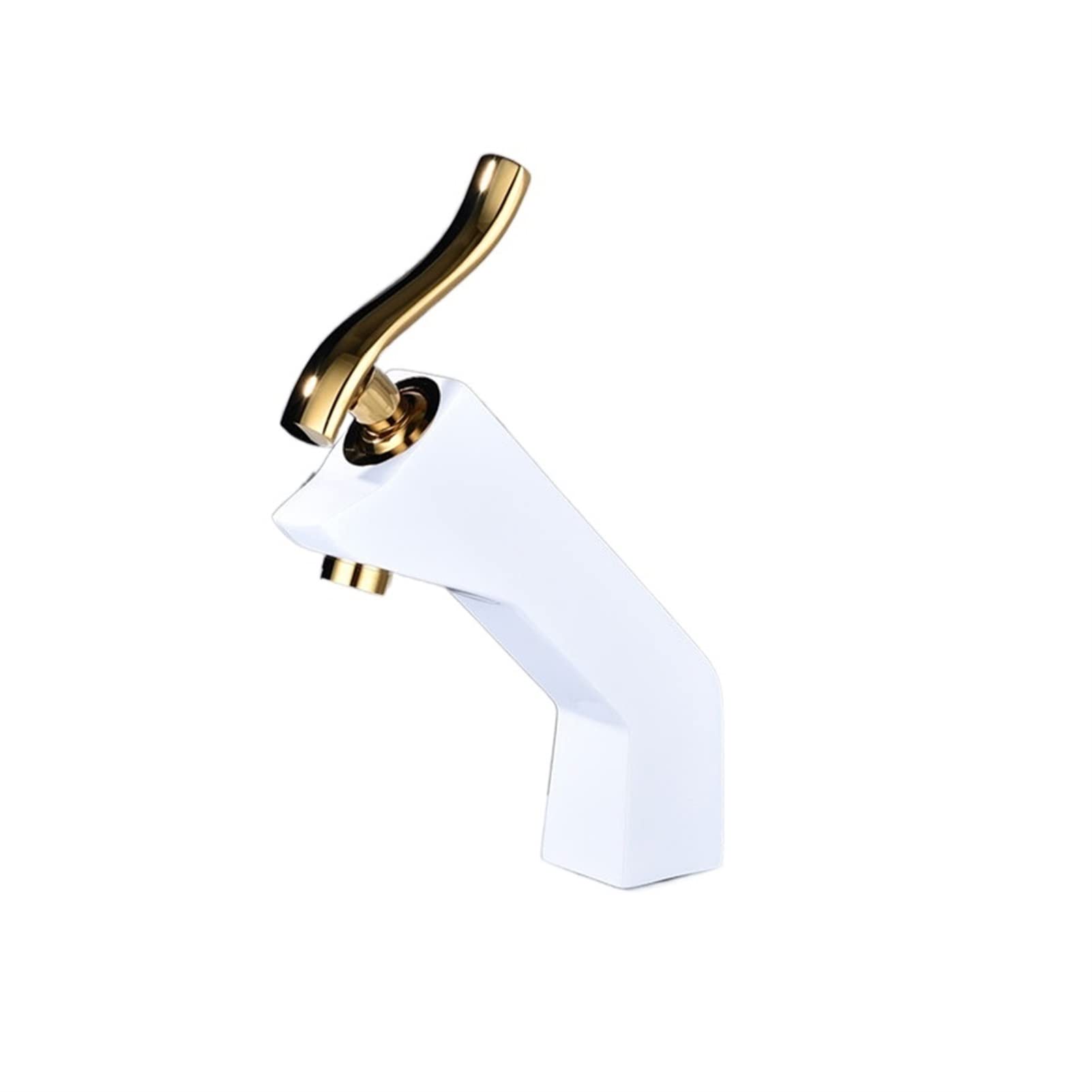 Solid Brass High Pressure Bathroom Faucet with Gold Handle - Hot and Cold Water Mixer for Basin Countertop - Powerful Cleaning Spray - Perfect for Modern Bathrooms and Vanities (Color: B)