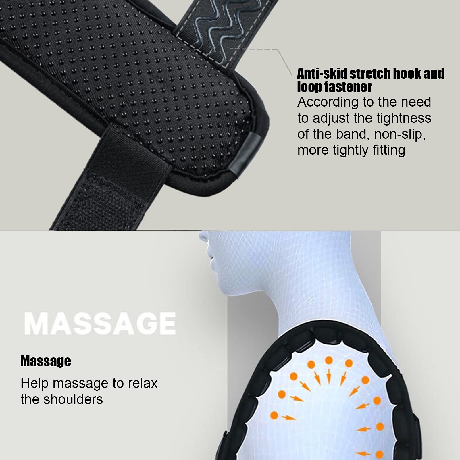 2PCS Anti-Slip Shoulder Strap Pads with Air Cushion - Black Backpack Shoulder Pads for Comfort & Stress Relief - Perfect for Hiking, Travel & Mounted Storage Systems