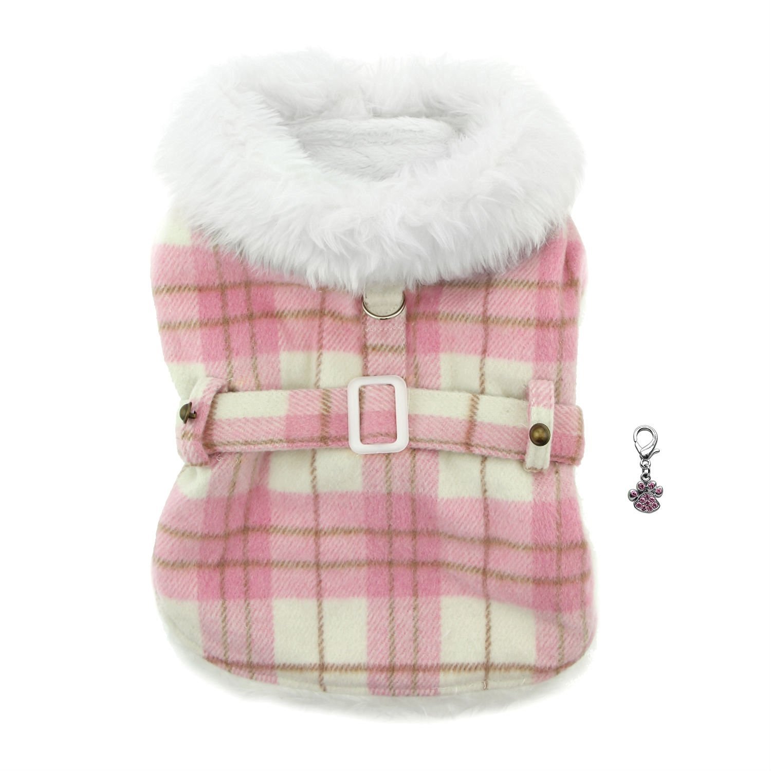 Stylish Pink Plaid Dog Coat - Waterproof & Warm Winter Jacket for Small to Medium Dogs - Perfect for Outdoor Walks, Park Visits, and Cold Weather Adventures