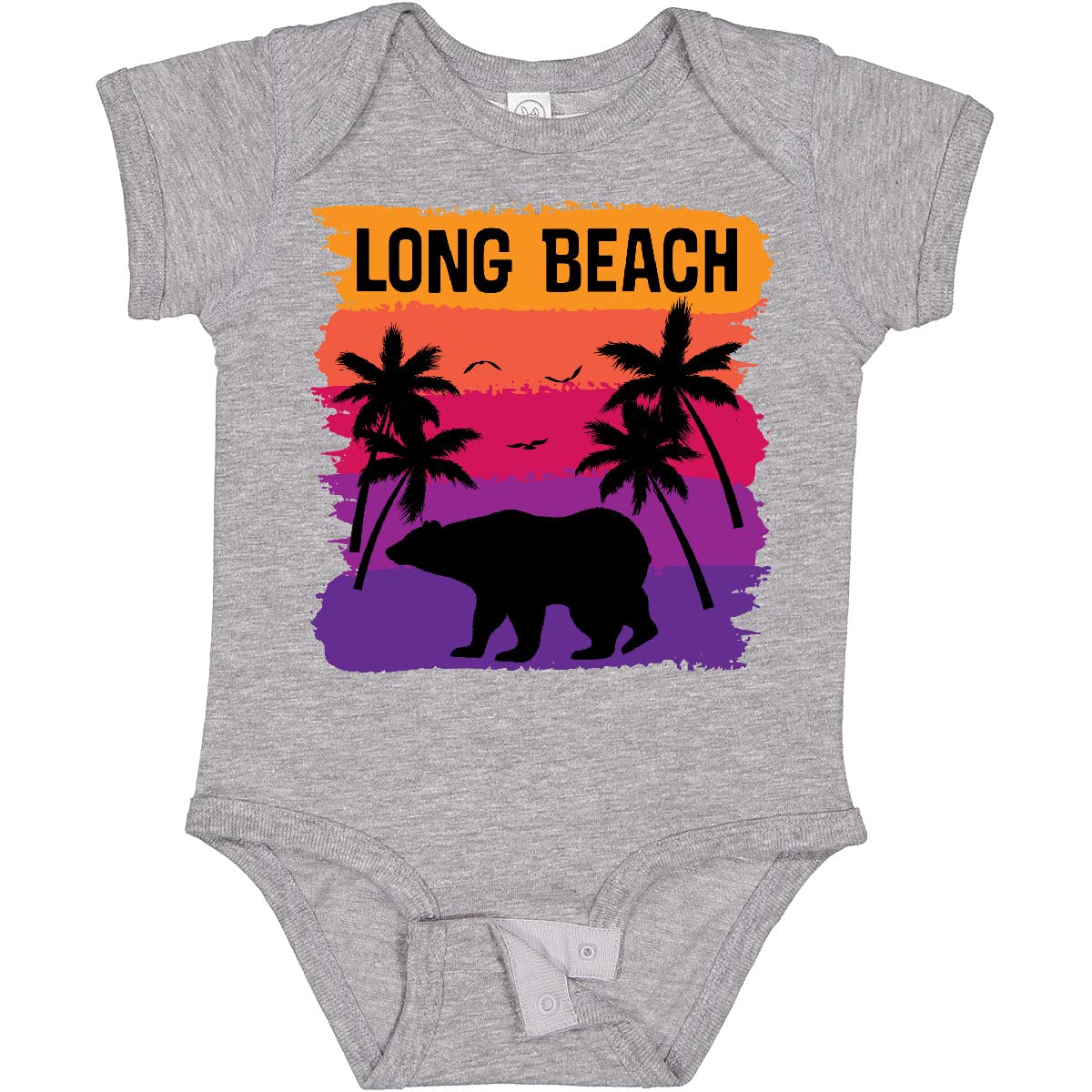Inktastic Long Beach California Travel Gift Baby Bodysuit - Cute Infant Onesie for Beach Vacations, City Souvenirs & California Themed Baby Shower Gifts