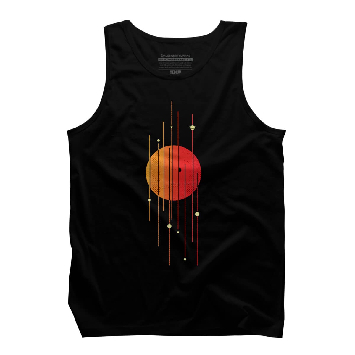 Design By Humans Men's Solar System Graphic Tank Top - Space Themed Casual Shirt for Summer & Streetwear | Perfect for Beach, Gym & Everyday Outfits