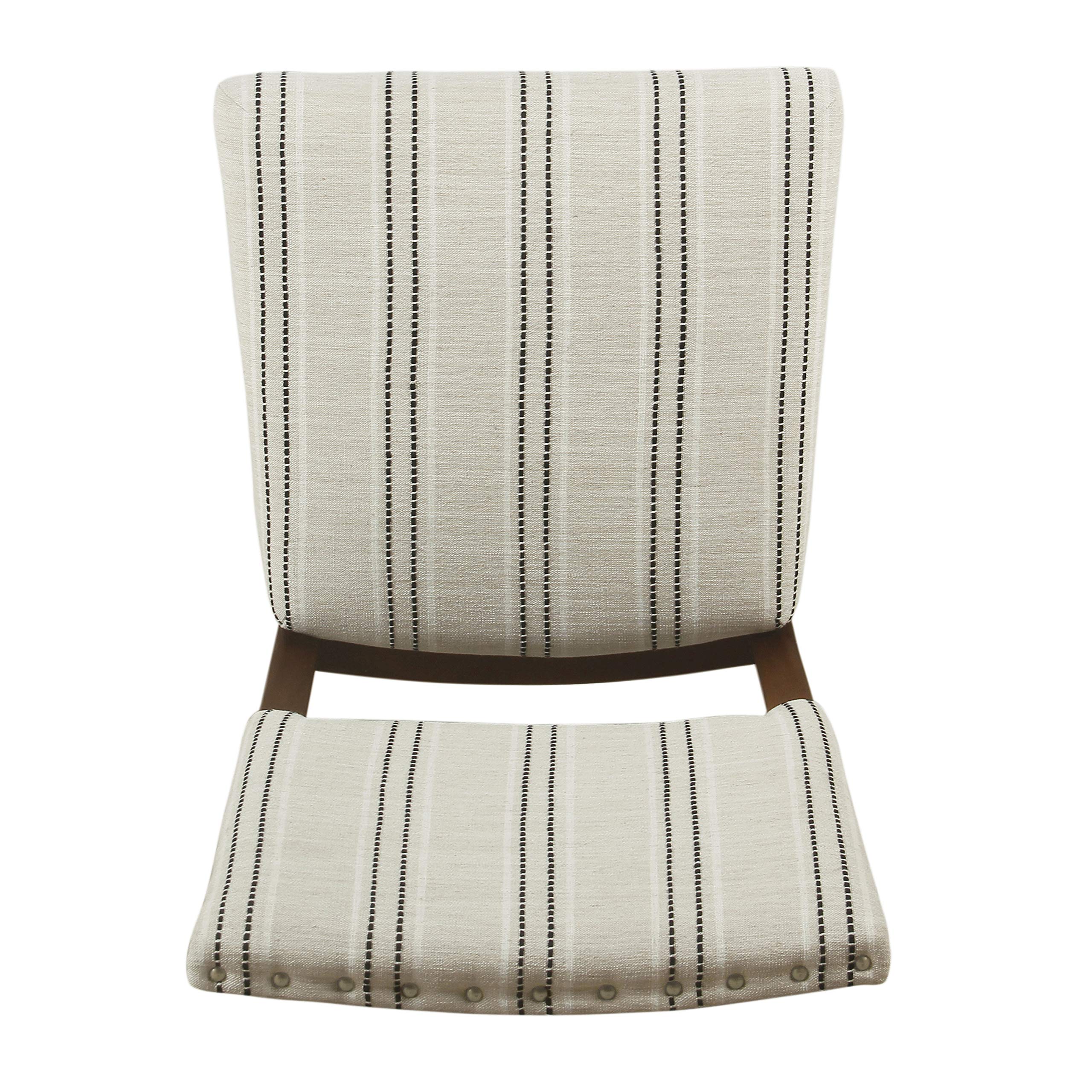 Homepop Upholstered Dining Chairs Set of 2 - Modern Black and White Striped Accent Chairs with Nailhead Trim | Elegant Kitchen & Dining Room Furniture for Home Decor | Perfect for Small Spaces, Breakfast Nooks & Farmhouse Style Interiors