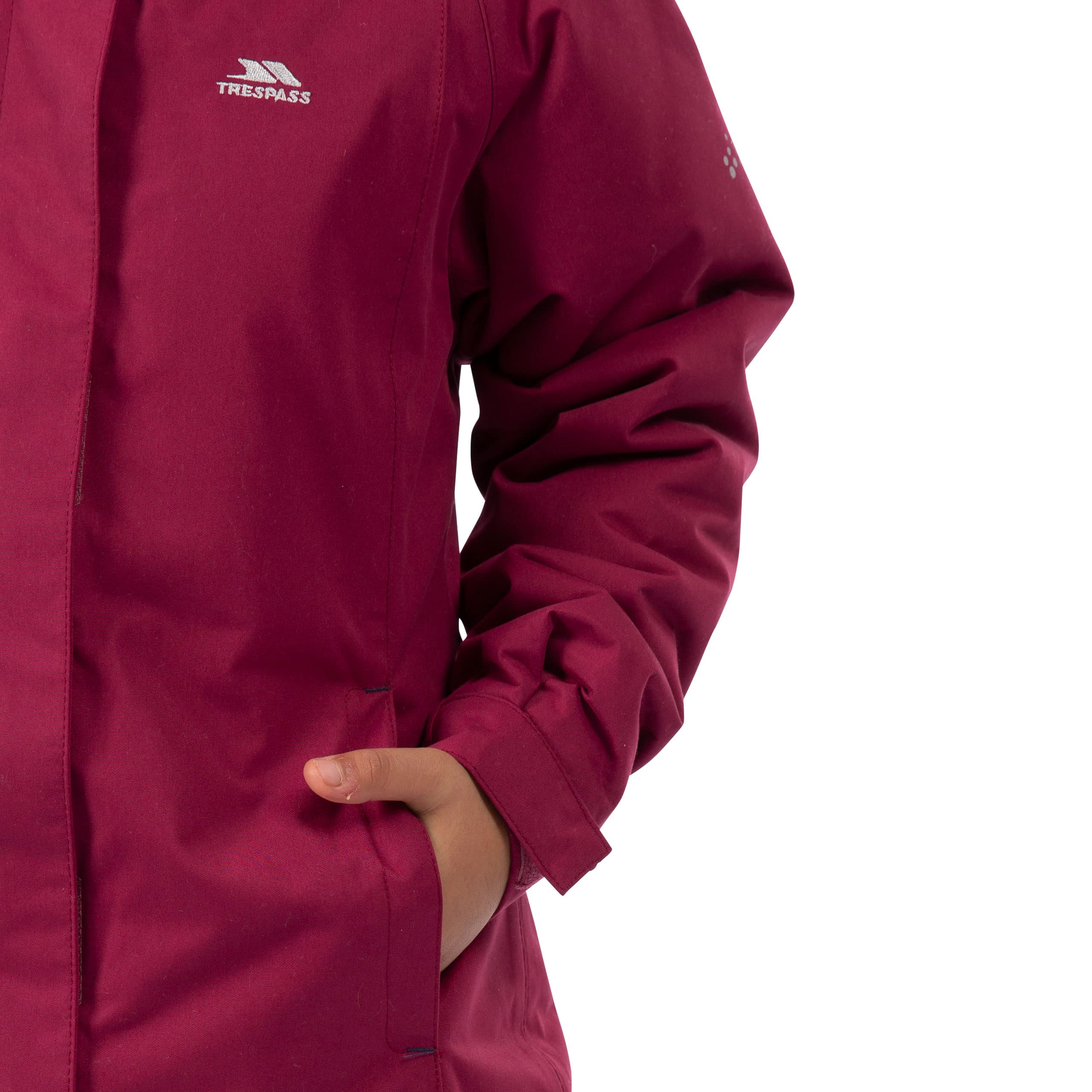 Trespass Girls' Waterproof Parka Jacket - Lightweight Raincoat for Outdoor Play, School & Winter Adventures