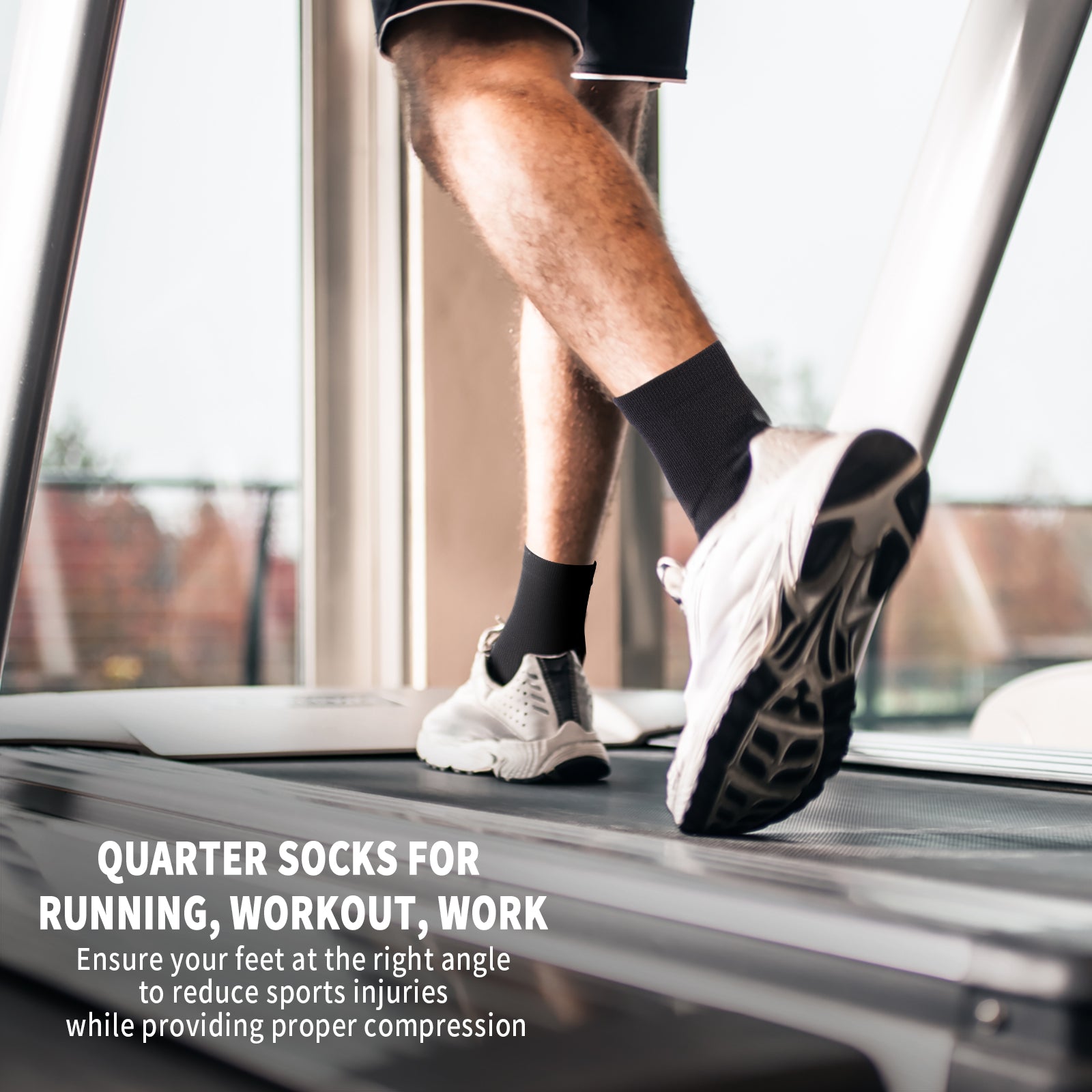 GECKOMAN x PAPLUS Athletic Quarter Socks - 2 Pairs Pack - Breathable Sports Socks for Running, Gym & Casual Wear