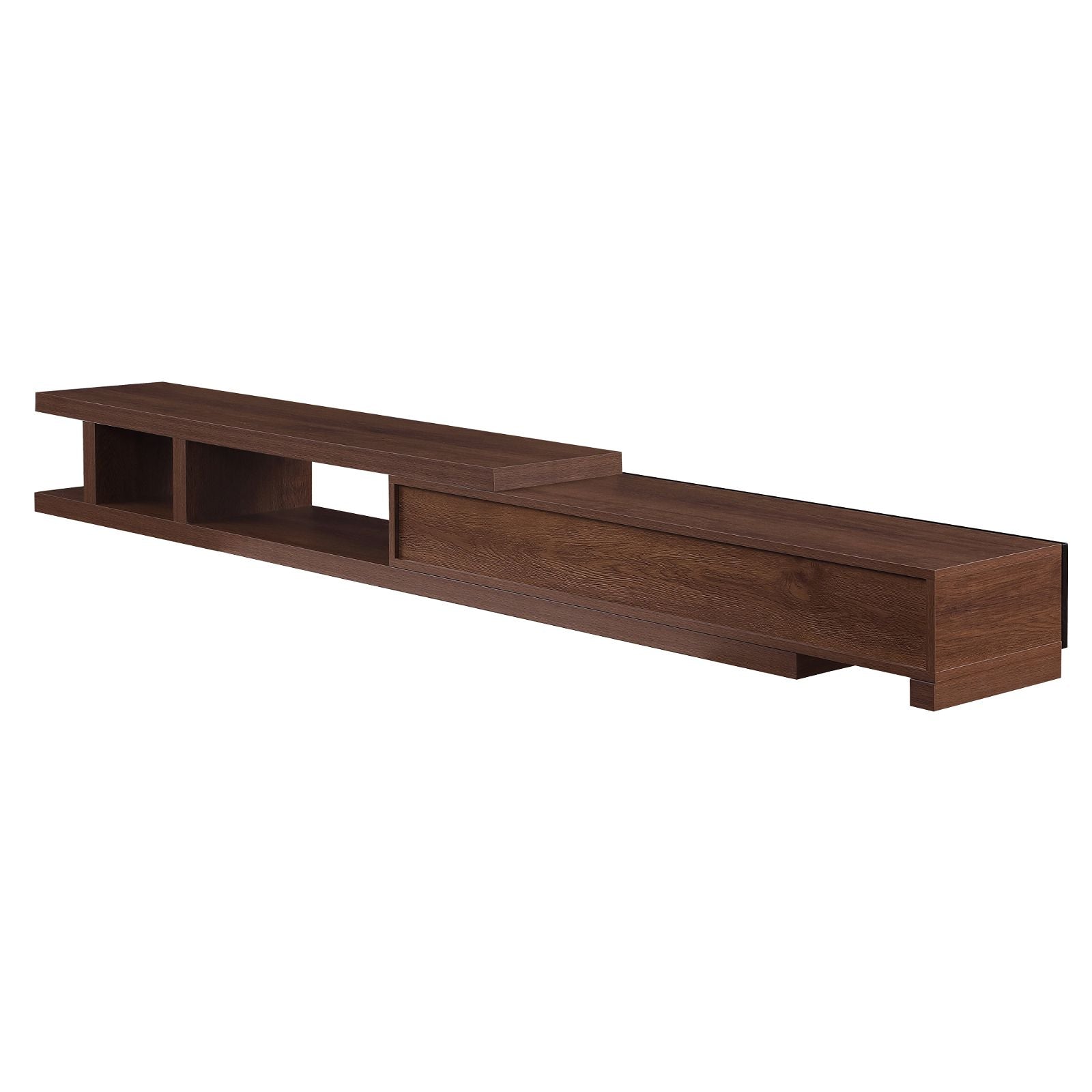 Criterion Dark Oak Extendable TV Stand 279cm - Modern Entertainment Center for Living Room, Home Theater & Media Storage