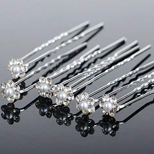 Elegant Pearl Hair Clips for Women & Girls - 12pcs Bridal Hair Accessories Set with U Pins for Wedding, Party & Special Occasions - Perfect for Bridal Hairstyles, Prom & Formal Events