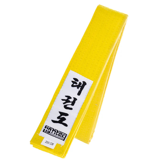 Fighter Taekwondo ITF Yellow Belt FTB 02 - Premium Martial Arts Training Belt for Taekwondo Practice & Competition