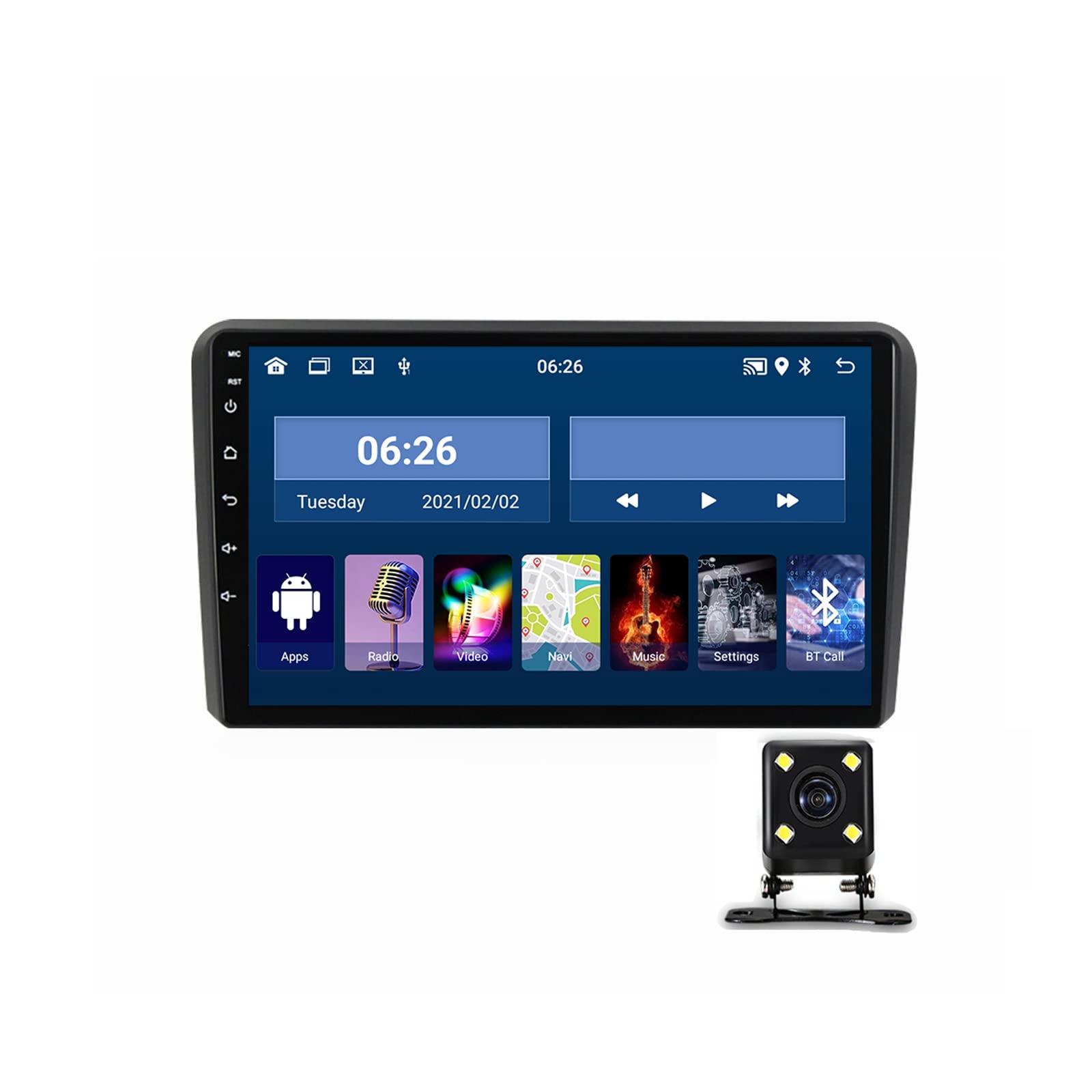 9 Inch Digital Media Touch Screen Double Din Car Stereo for Audi A3 8P S3 2 RS3 - Bluetooth, GPS Navigation, Backup Camera Input & Steering Wheel Control | Perfect for Road Trips & Daily Commutes