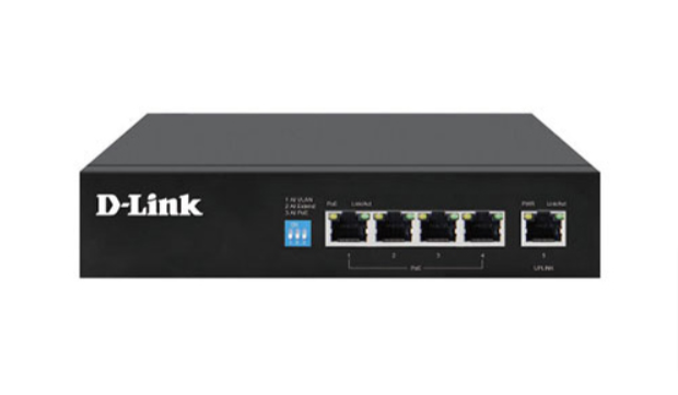 D-Link DGS-1005P 5-Port Gigabit Ethernet Switch with 4 PoE+ Ports & 1 Uplink Port - 250M Power Budget - Ideal for Home Office & Small Business Network Setup