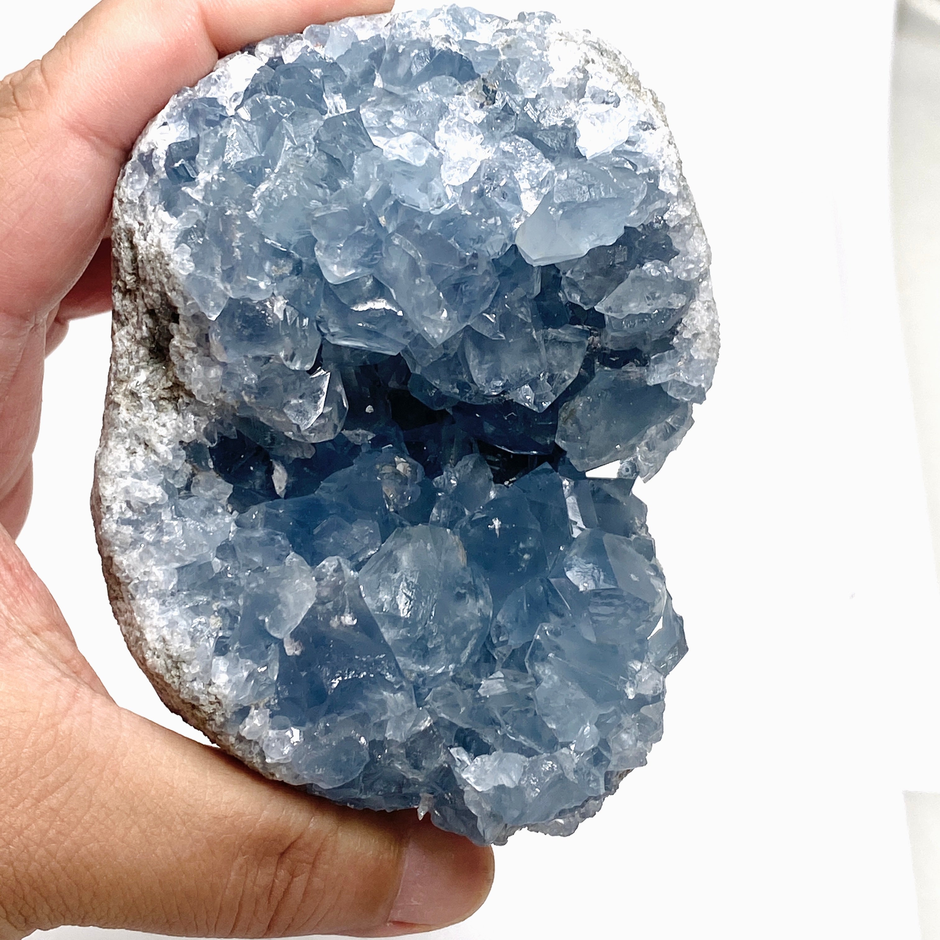 Natural Celestite Crystal Cluster from Madagascar - Healing Stone for Meditation, Home Decor & Spiritual Gifts (CR3718) | Perfect for Reiki, Feng Shui & Crystal Collections