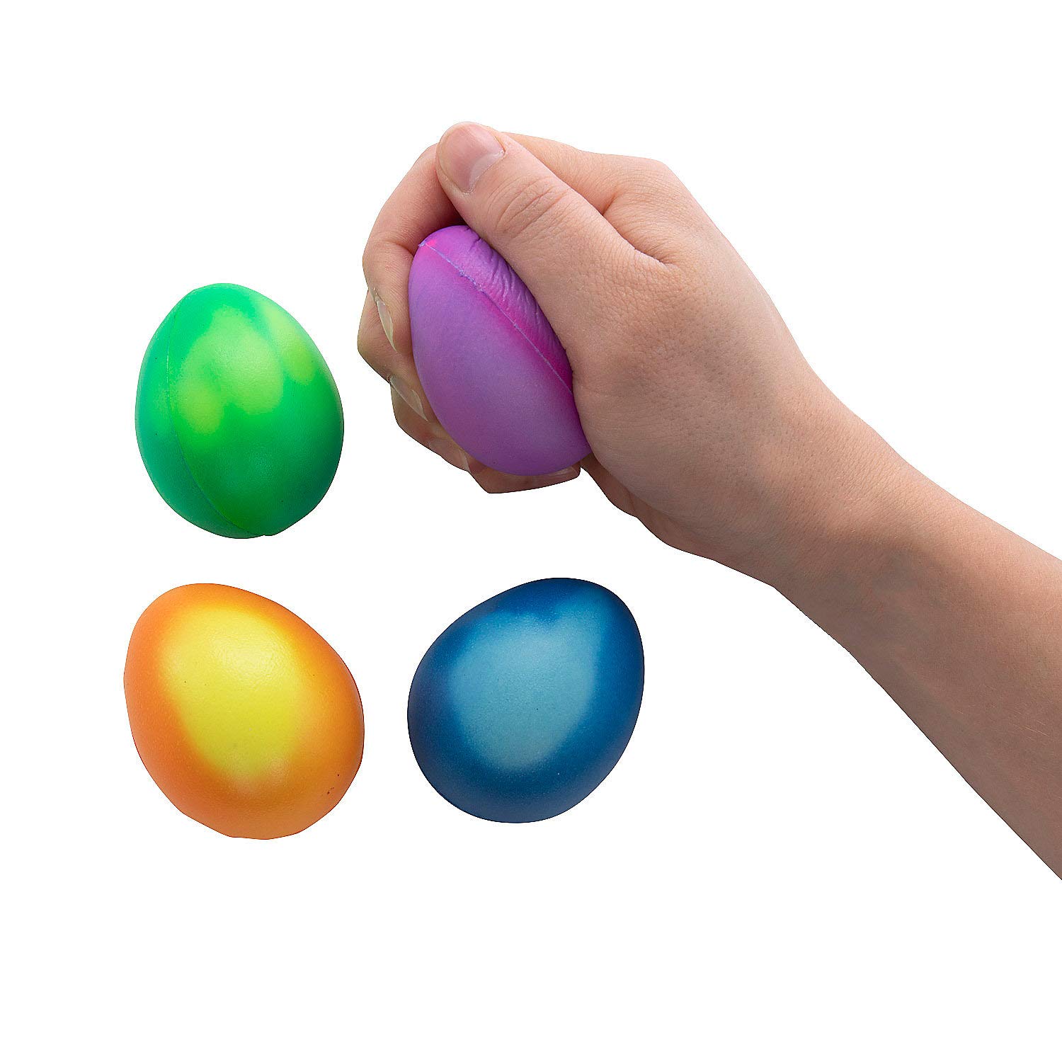 12-Piece Mood Changing Egg RELAXABLE Stress Relief Toys for Kids & Adults - Fun Express Color Changing Sensory Fidget Toys for Anxiety Relief, Classroom, Office & Home Use
