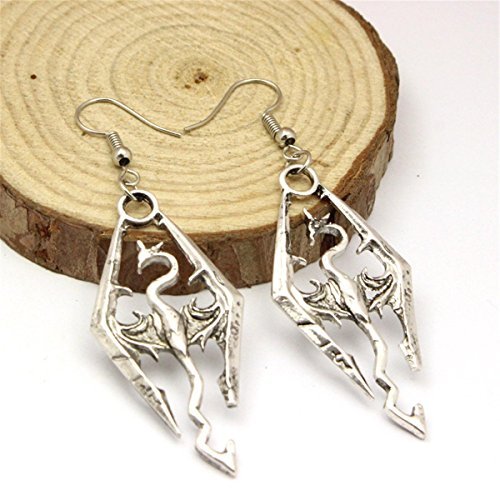 Skyrim Inspired Dragon Ear Studs - Vintage Dinosaur Earrings for Men & Women | Elder Scrolls Fantasy Jewelry | Perfect for Cosplay, Gaming Conventions & Gift Giving