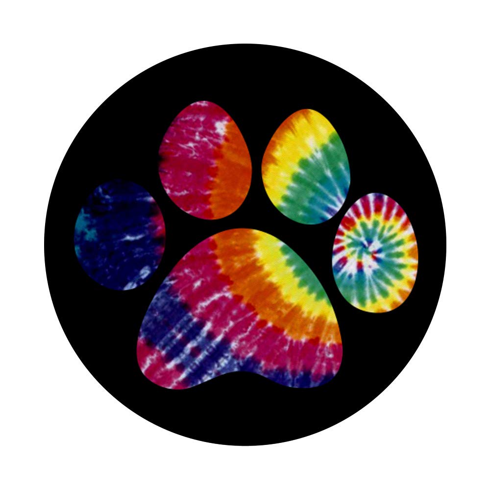 Tie Dye Dog Paw Print PopSockets PopGrip - Swappable Phone Grip for iPhone, Samsung & Tablets | Cute Pet Accessory for Dog Lovers | Perfect for Selfies, Gaming & Daily Use