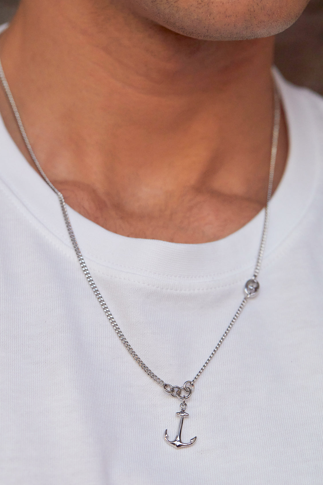 Men's Anchor Necklace Stainless Steel - Nautical Jewelry Gift for Him, Boat Lover, Sailor - Perfect for Casual Wear, Beach Outings & Marine-Themed Events