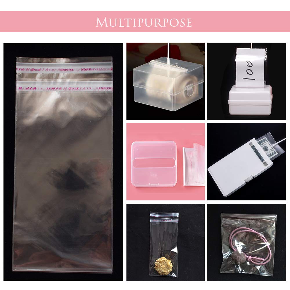 200 PCS Transparent Cake Money Box Bags - Food Safe Self-Sealing Adhesive Bags for Cash, Party Favors, Wedding Gifts & Baking Storage