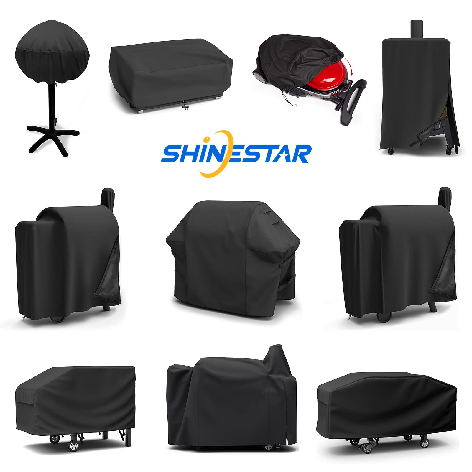 SHINESTAR 3737 Heavy Duty Waterproof Grill Cover for Char-Griller 2137 Outlaw, Competition Pro, Kingsford Barrel Charcoal Grill 30