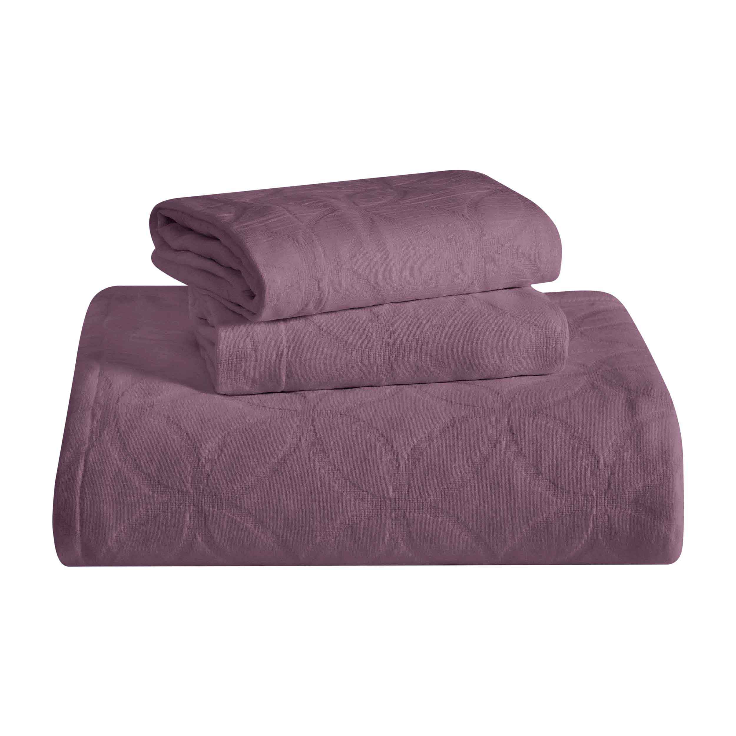Serenity Cotton Matelasse Celtic Circle Airy Bedspread Set - Queen Size Lightweight Quilted Coverlet for Bedroom Decor, Summer Use & Guest Room Essentials