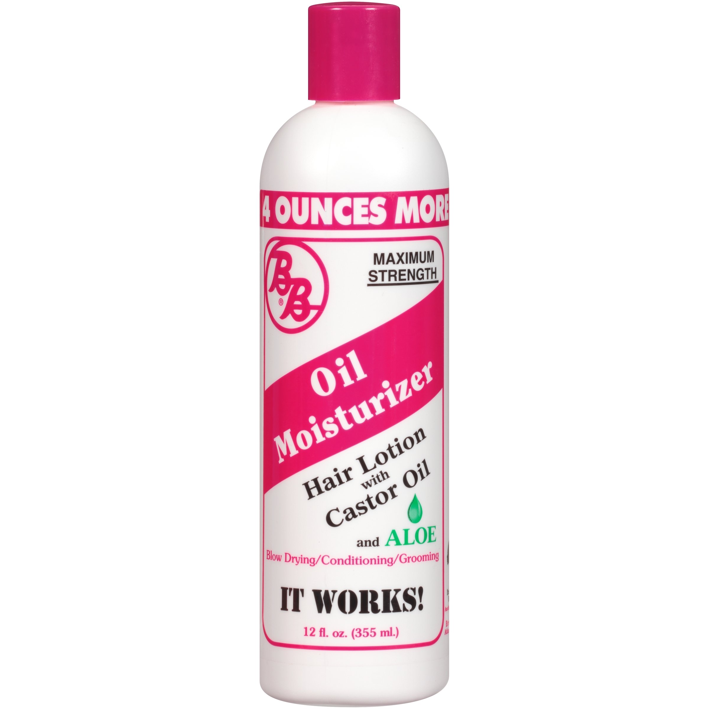 Bronner Bros BB Oil Moisturizer Hair Lotion for Damaged Hair - Natural Hair Growth Treatment with Castor Oil, Aloe Vera & Coconut Oil - Alcohol-Free Formula for Relaxed & Natural Hair - 12oz - Perfect for Daily Hydration & Scalp Care