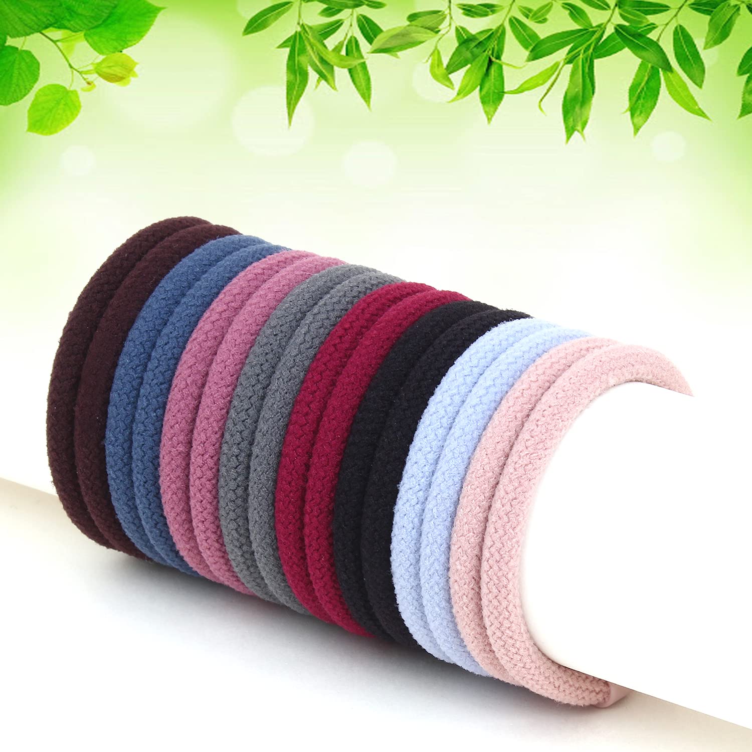 Sonpal Hair Rubber Bands for Women & Girls - Soft Cotton Elastic Hair Ties (Pack of 27) - Bright & Dark Multicolor Ponytail Holders for School, Workout, Yoga & Everyday Styling