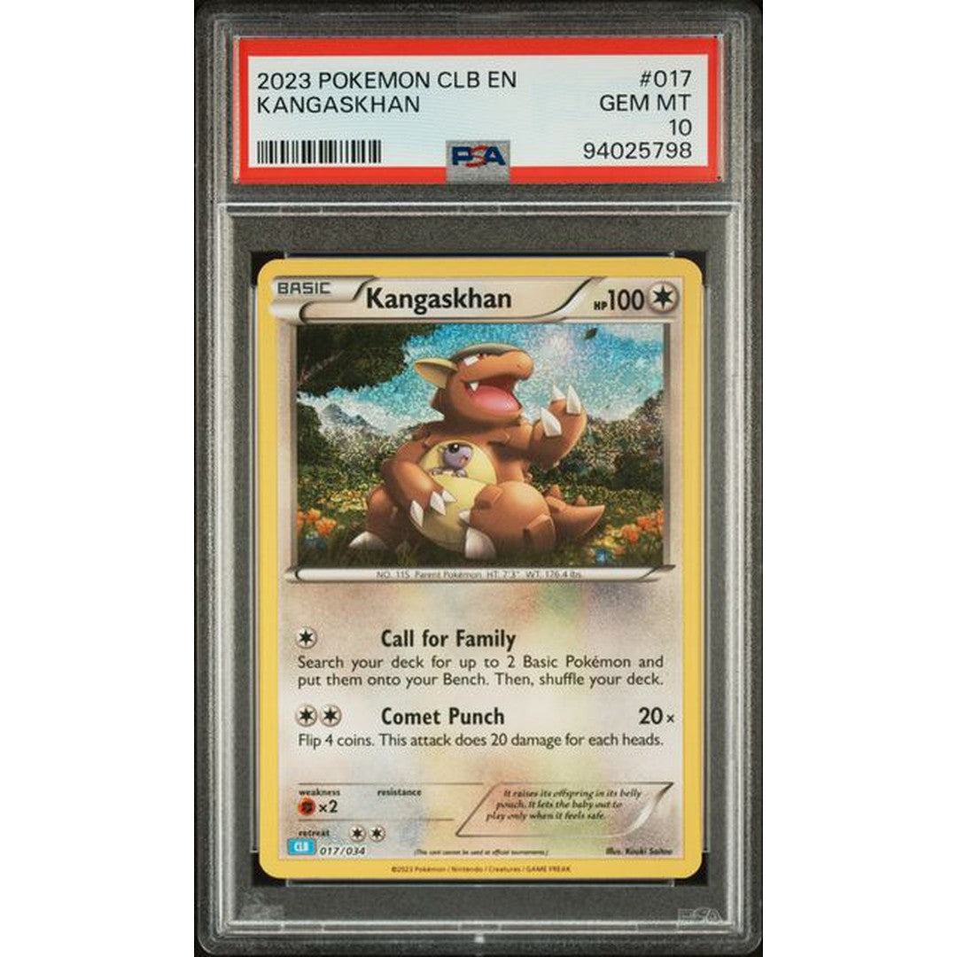 2023 Pokemon Classic Collection Kangaskhan 017/034 PSA 10 Graded Card - Rare Collectible for Trading Card Game (TCG) Enthusiasts & Pokemon Fans - Perfect for Display, Investment, and Battling