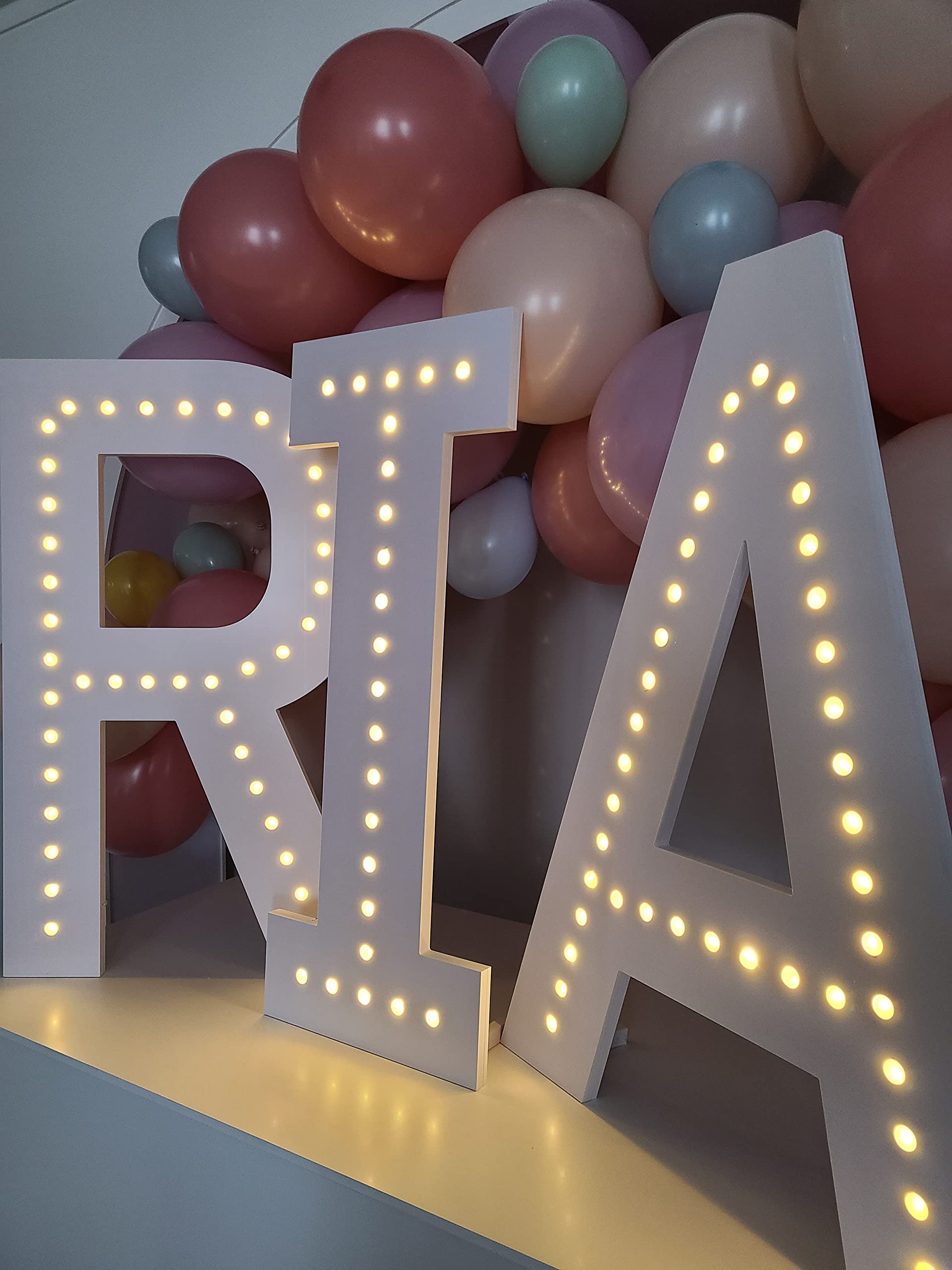Battery Powered Marquee Letters - Light Up Alphabet & Numbers with LED Lights for Home Decor, Wedding, Party, and Events (Letter A)