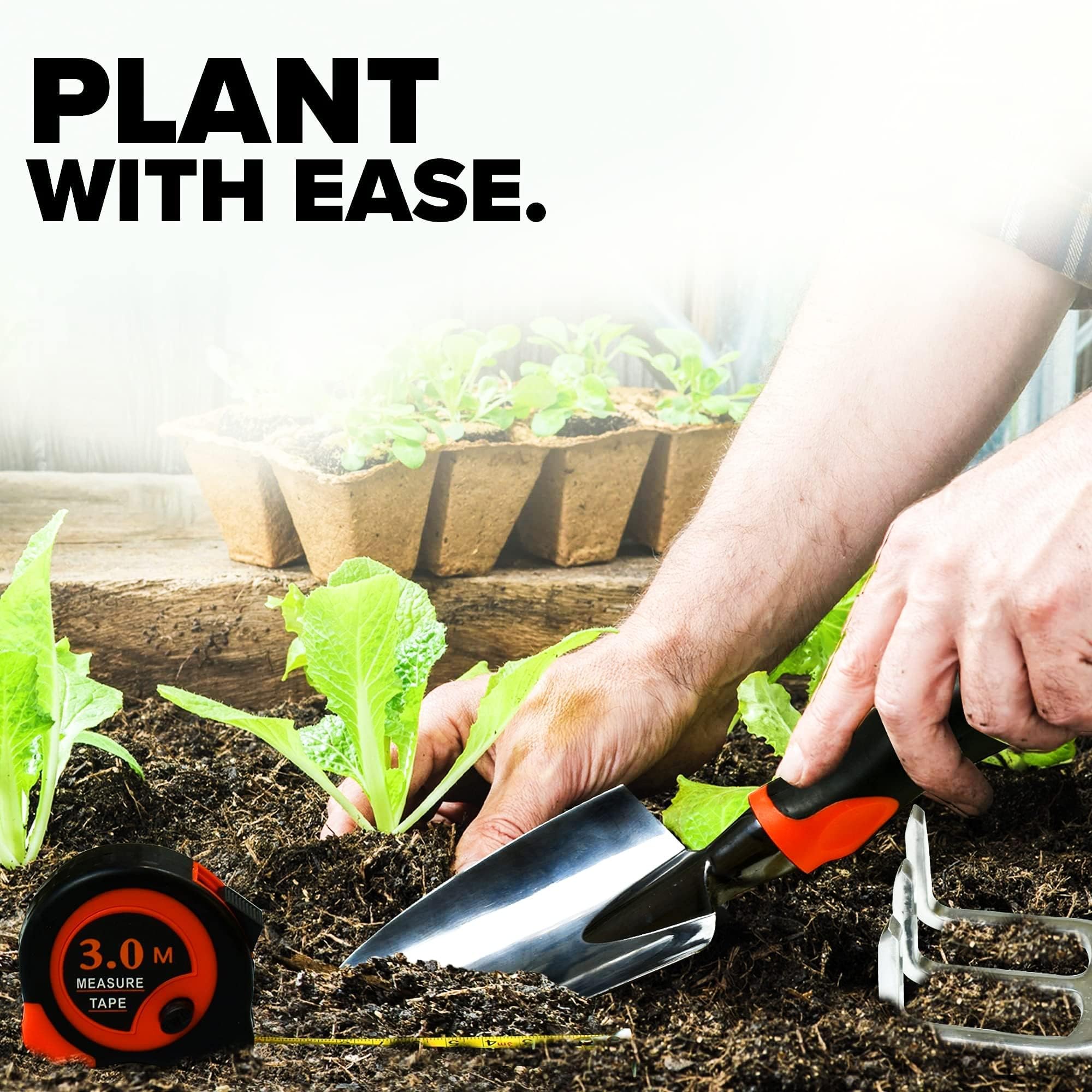 Premium Stainless Steel Gardening Tools Set for Women - 5-Piece Kit with Shovel, Trowel, Fork, Rake & Gloves | Ergonomic Garden Tools for Planting, Weeding & Landscaping | Ideal Gift for Female Gardeners & Outdoor Enthusiasts