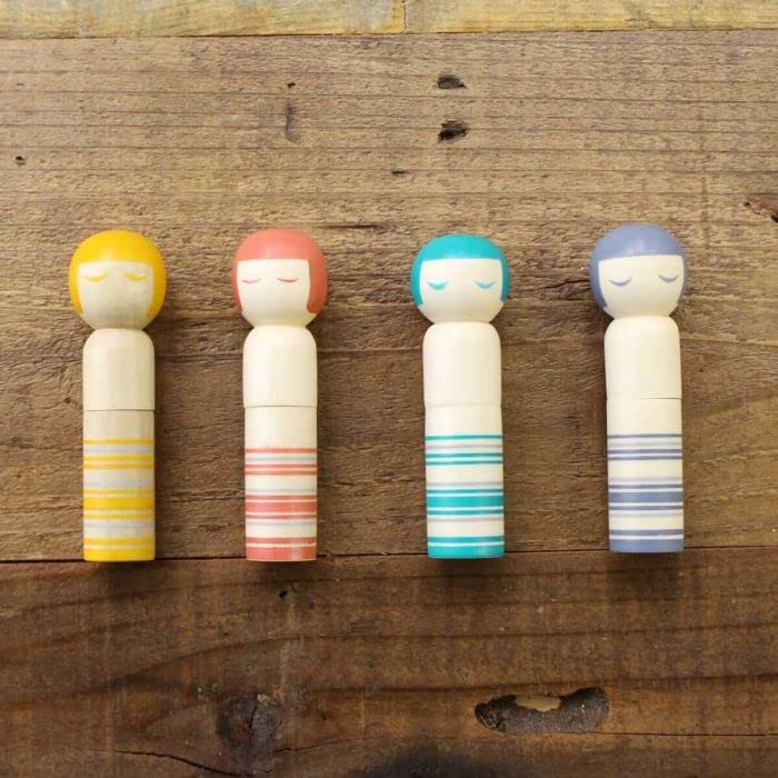 Cohana Japanese Yellow Kokeshi Doll Pincushion Set - Traditional Handmade Sewing Accessories for Needlework, Quilting & Crafting - Perfect Gift for Sewers & Collectors
