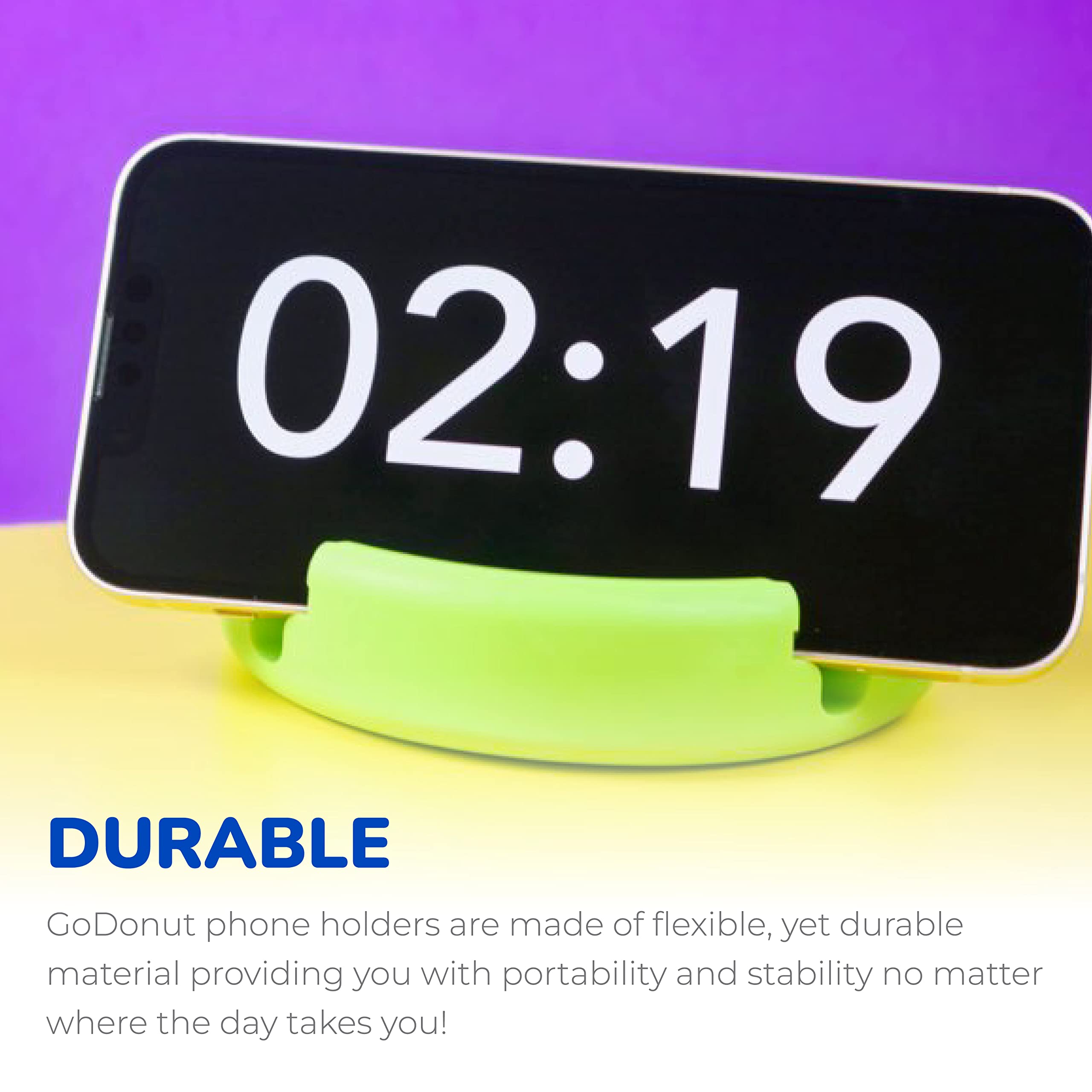 Original GoDonut Phone Stand & Tablet Holder - Universal Desk Organizer for iPhone 16/15/14 Pro Max, Android Smartphones - Yellow | Perfect for Office, Home & Travel Use