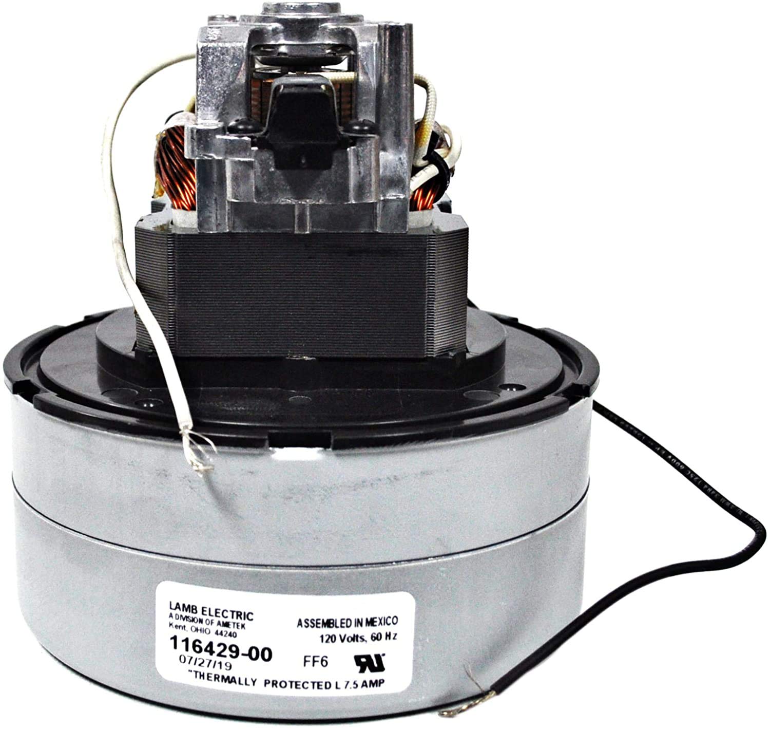 AMETEK Lamb 5.7 Inch 2-Stage 120V B/S Thru-Flow Vacuum Motor 116429-00 - Powerful Vacuum Solution for Industrial Cleaning & HVAC Systems