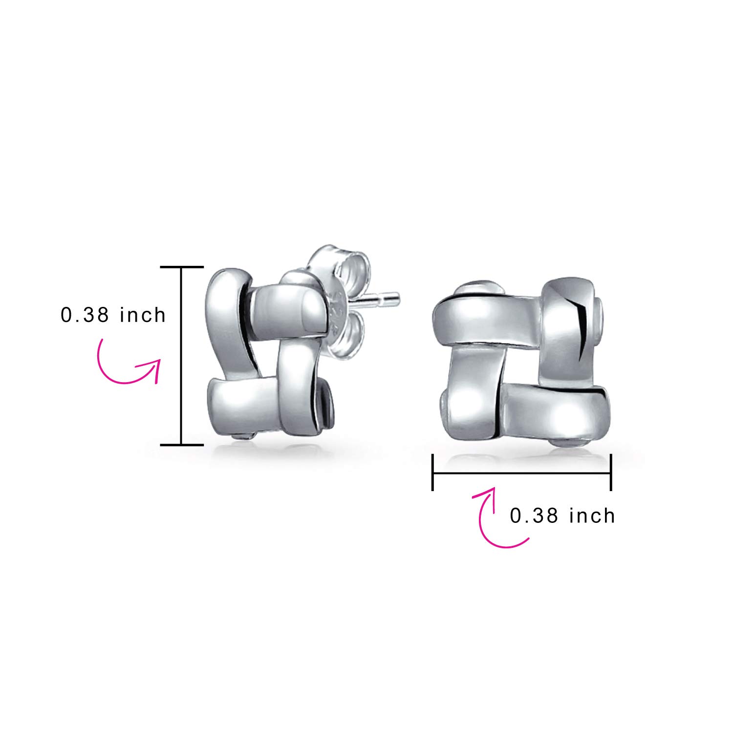Modern Geometric Open Circle Pendant Necklace & Basket Weave Stud Earrings Set for Women - .925 Sterling Silver Jewelry - Perfect for Everyday Wear, Gift Giving & Special Occasions