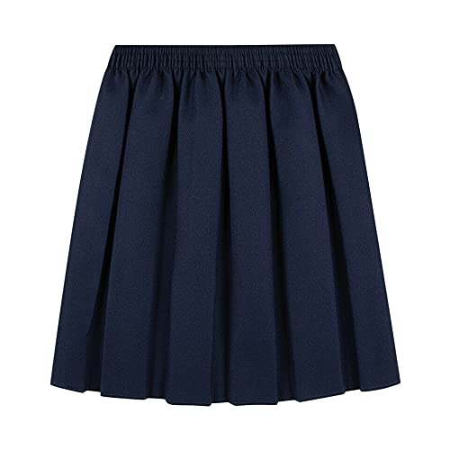 Girls Pleated School Skirt - Black, Grey, Navy - Ages 2-18 for Uniform & Daily Wear