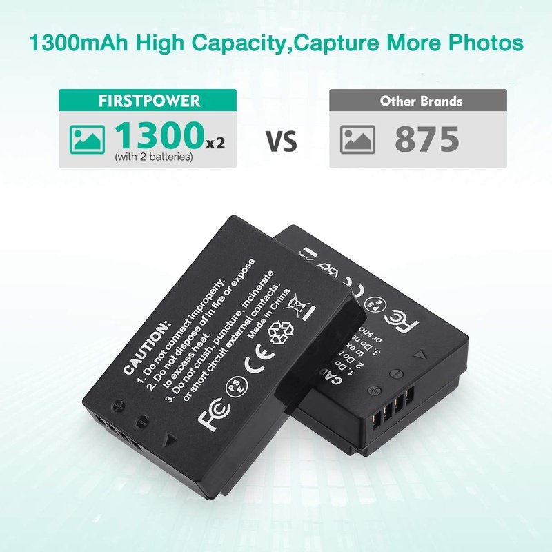 2 Pack LP-E12 Rechargeable Batteries & Dual USB Charger for Canon EOS Rebel T7, T6, T5, SL3, SL2 - Perfect for Travel, Vlogging, and Professional Photography