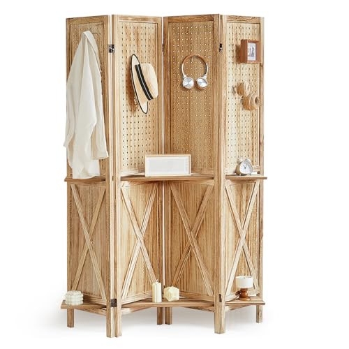 4 Panel With Shelf-natural