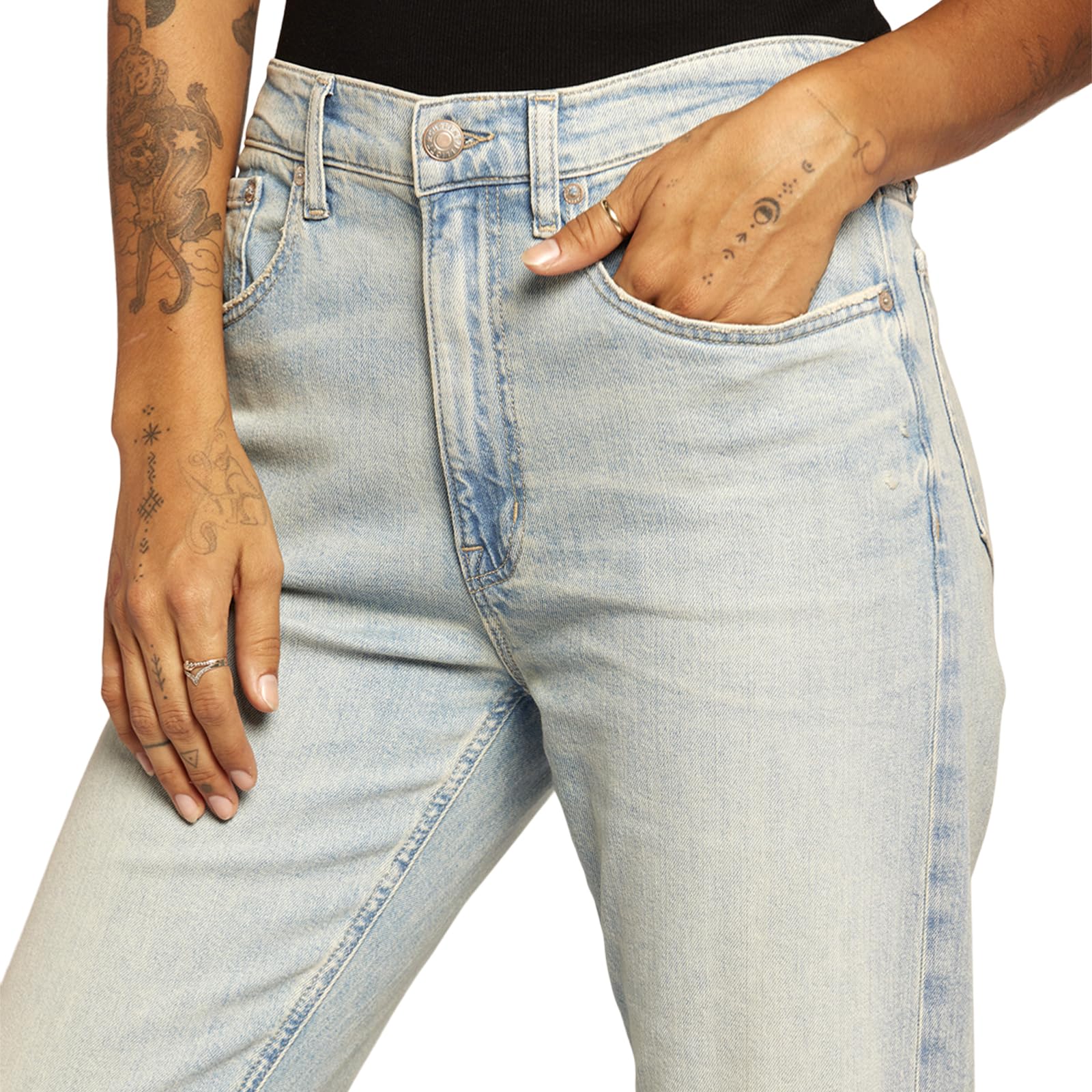 Current/Elliott Women's The Cody Straight Leg Jean - High Waist Slim Fit Denim Pants for Casual & Work Wear | Comfortable Stretch Jeans for Everyday Style