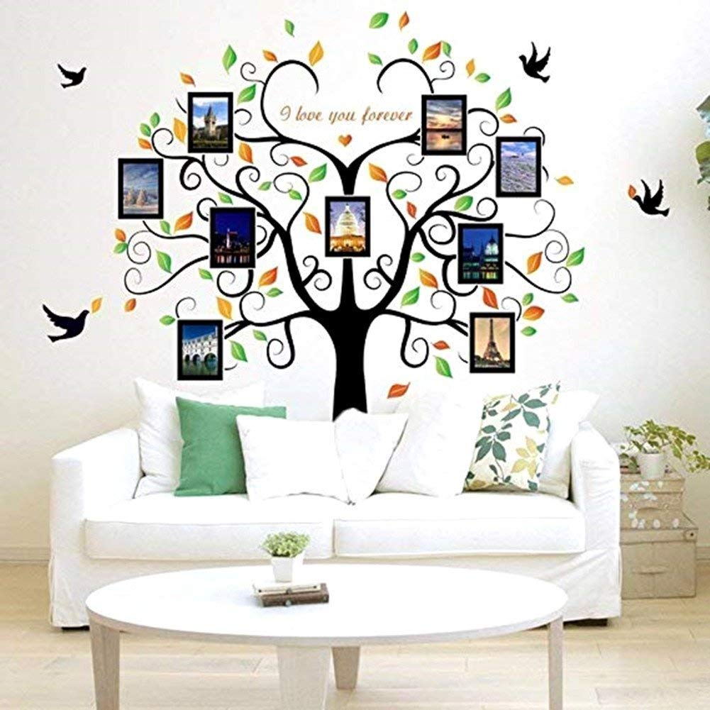 Family Tree Wall Decal - Vinyl Photo Frames for Living Room & Bedroom Decor
