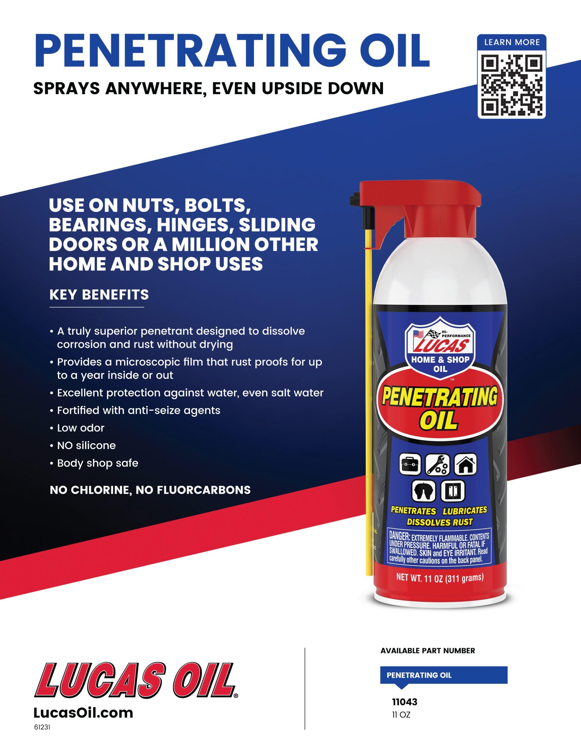 Lucas Oil 11043 Penetrating Oil - 11 Ounce (Pack of 12) | High Performance Lubricant for Rusted Bolts, Stuck Parts & Heavy Machinery Maintenance | Automotive, Industrial & DIY Use