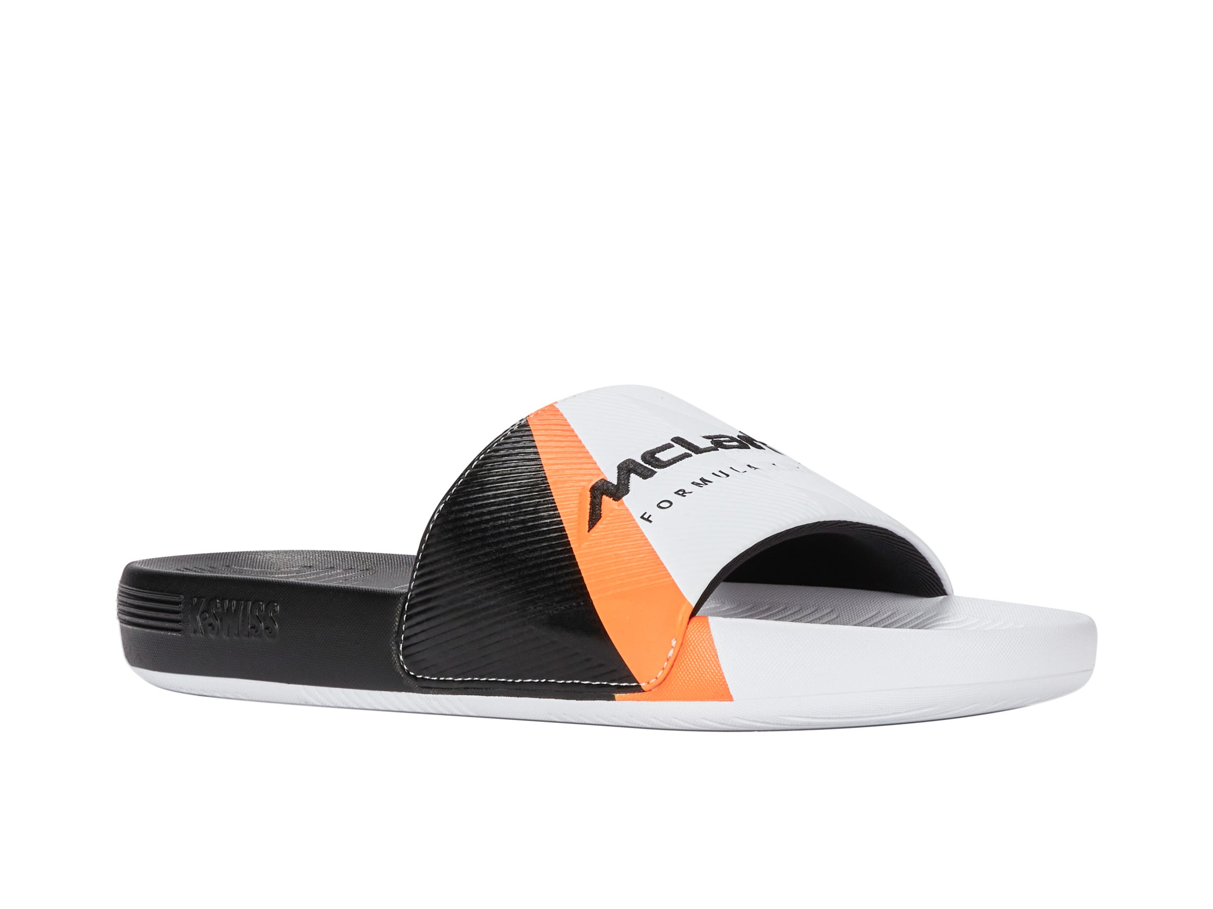 McLaren F1 Team Slide Sandals - White/Black/Papaya | Comfortable Men's & Women's Slides | Perfect for Poolside, Beach & Casual Wear