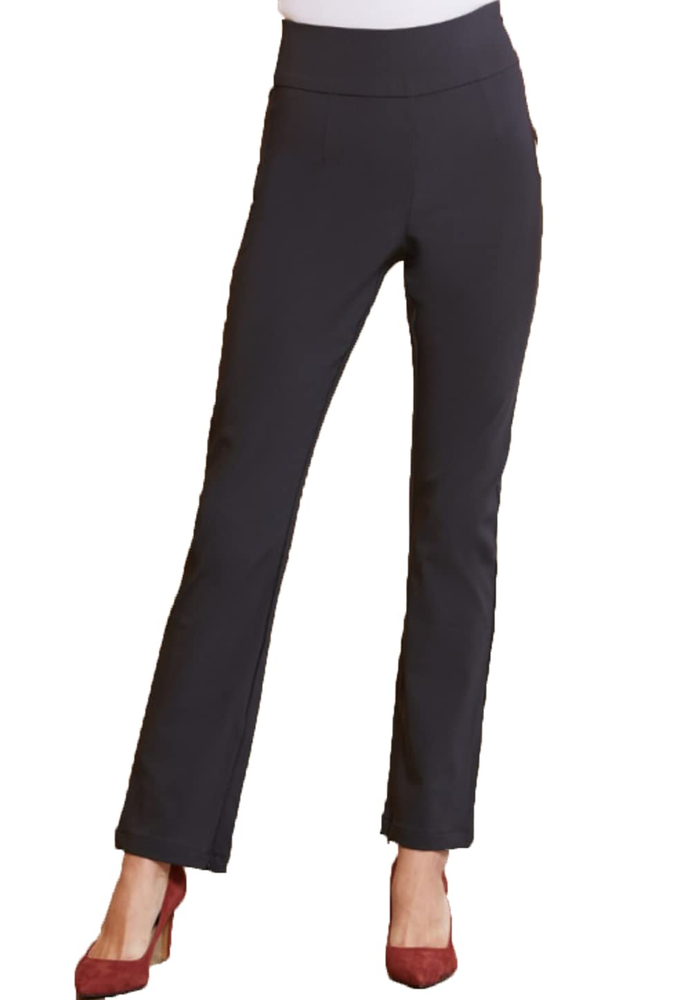 Good American Women's The Exec Slit Pants - Professional High Waisted Office Trousers with Side Slit for Business Casual & Workwear