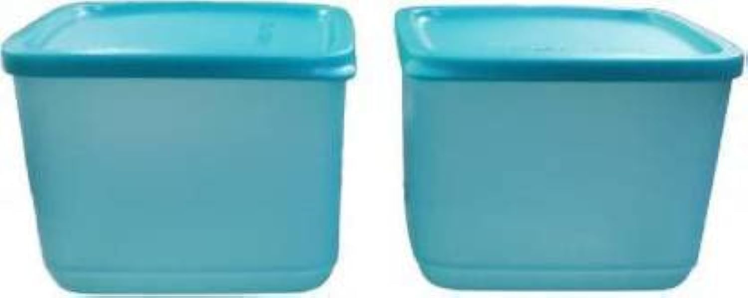 Tupperware Cubix Large 1000ml Plastic Food Storage Container Set of 2 (Blue) - Airtight Fridge Organizer for Meal Prep & Leftovers