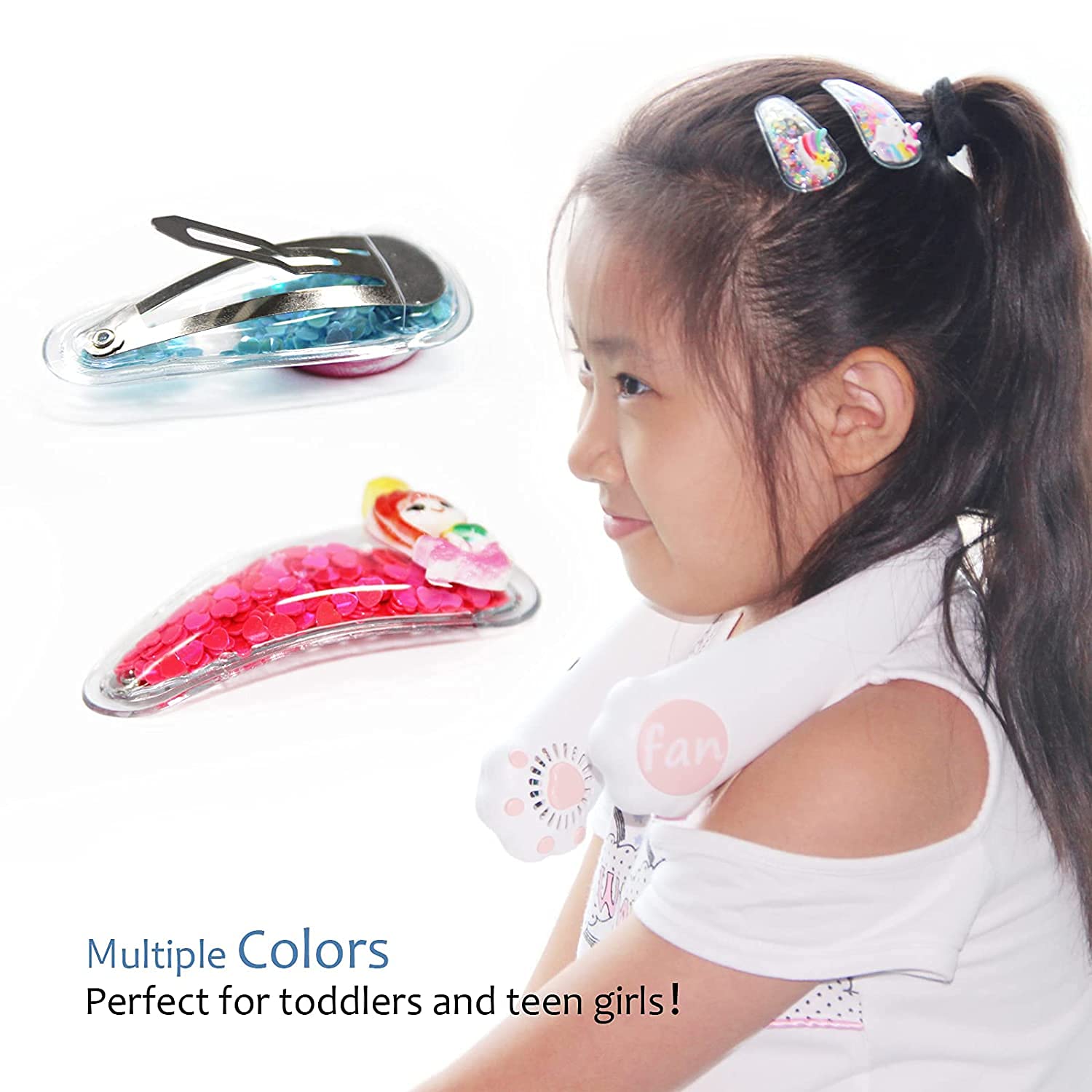 FAMEZA 10 Pcs Glitter Sparkly Alligator Hair Clips for Baby Girls - Cute Animal Hair Barrettes & Hairpins for Toddlers, Kids & Teens - Perfect for Parties, School & Daily Hair Accessories