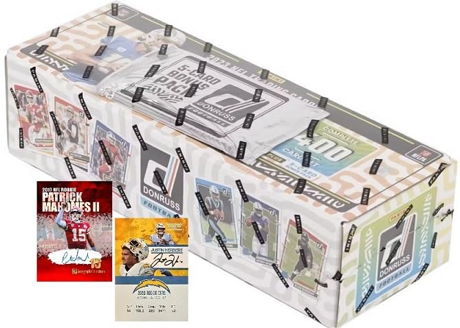 2023 Panini DONRUSS Football Cards HOBBY SET - 405 Factory Sealed Authentic Cards w/ 5 Bonus Optic Rated Rookie Preview Holos & Custom Mahomes/Herbert Art Cards | NFL Collectibles for Sports Fans & Card Collectors | Perfect for Trading, Gifting, and Displaying in Your Collection